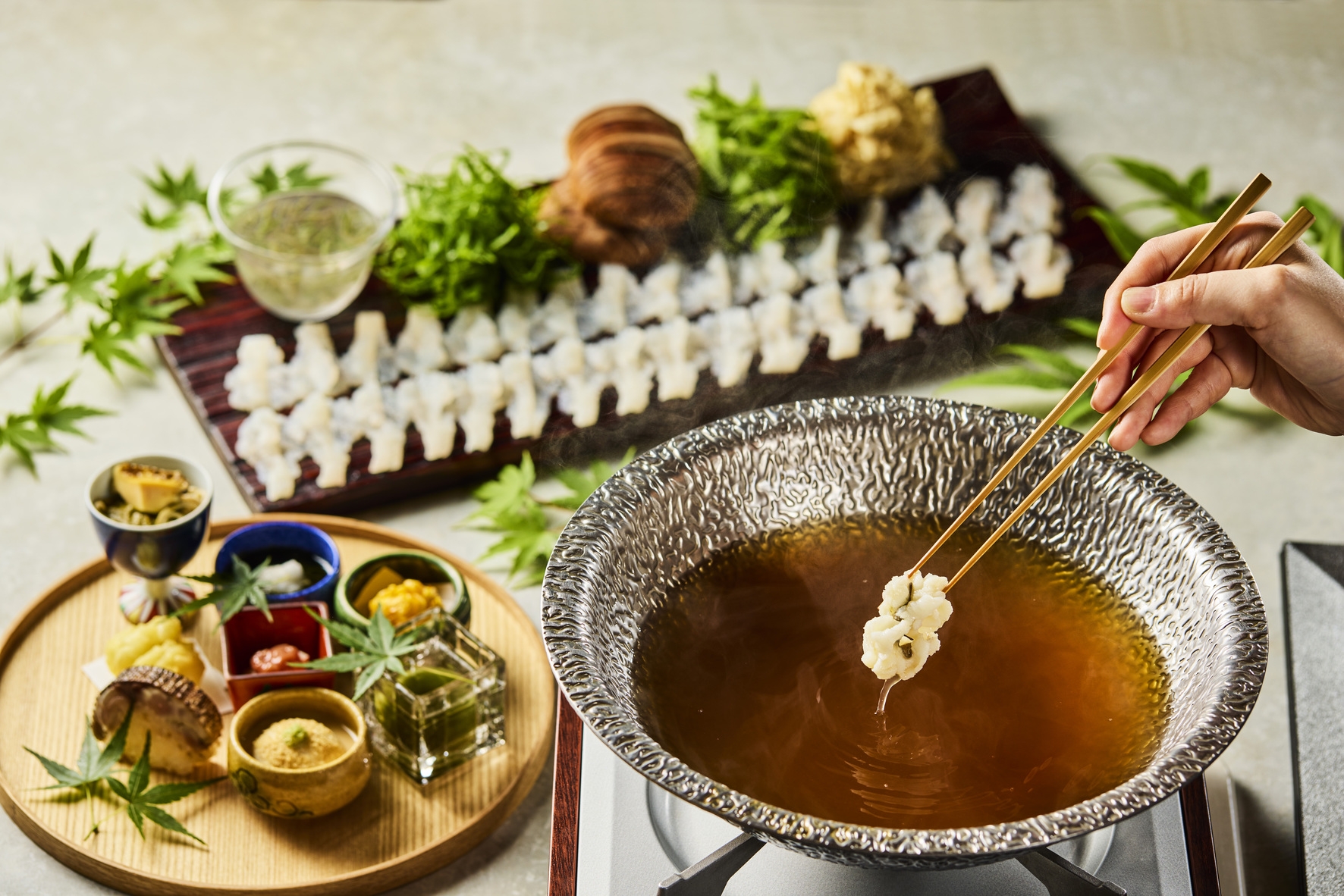 【二食付】夏時の鍋「鱧しゃぶ」ディナープラン