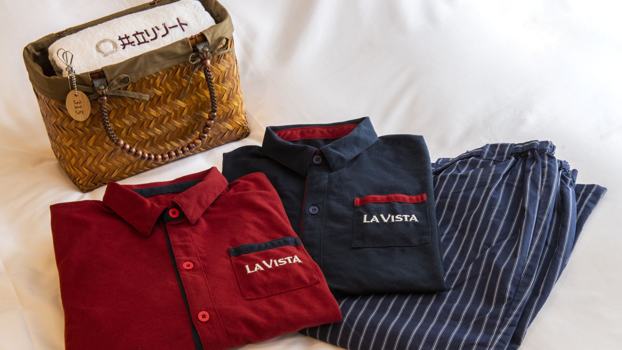 【館内着】着心地が良いボタンタイプの館内着。SS～3Lサイズまでご用意しております。