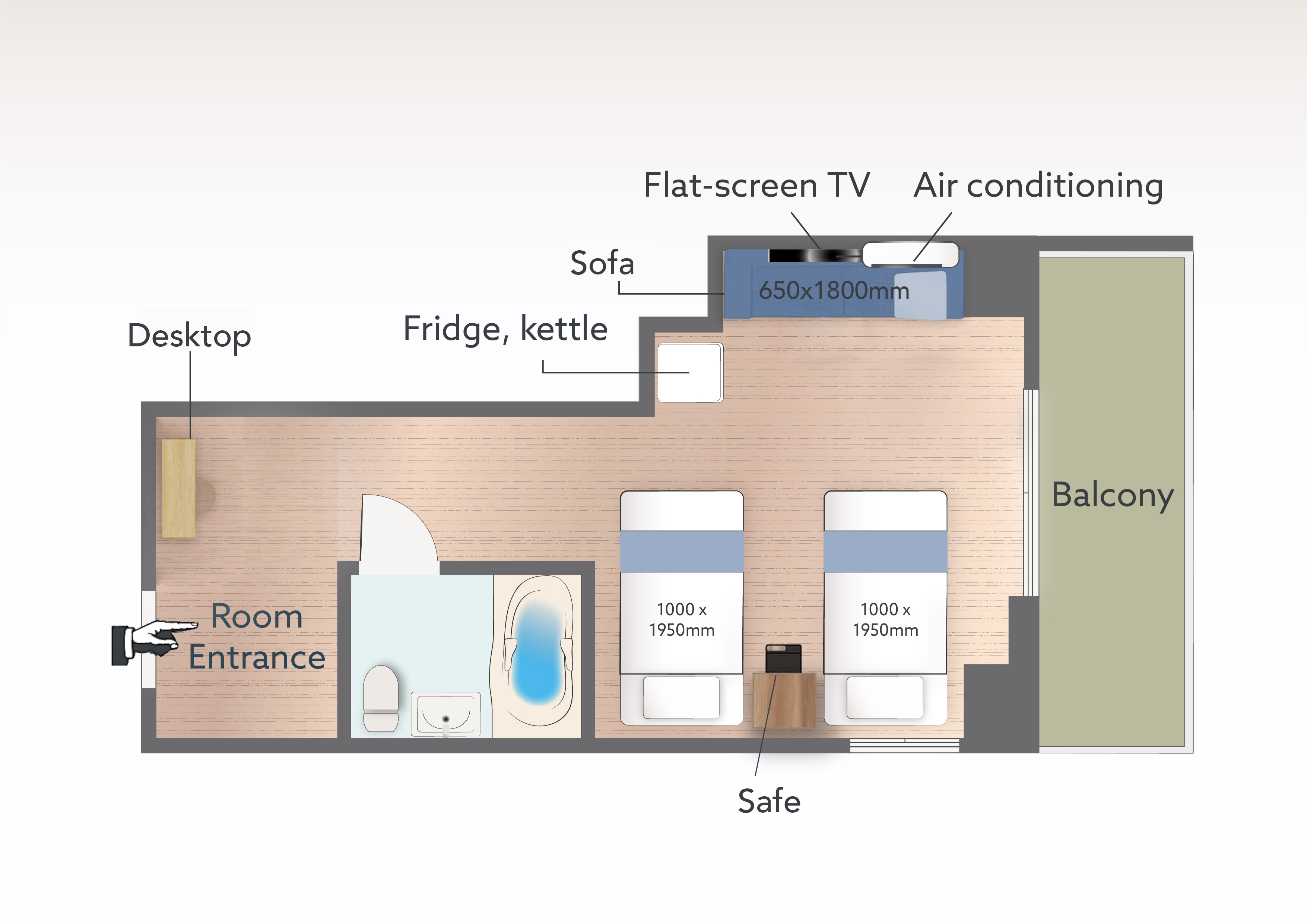 《２６平米》エッセンシャルツイン 【禁煙 １-２名利用可】