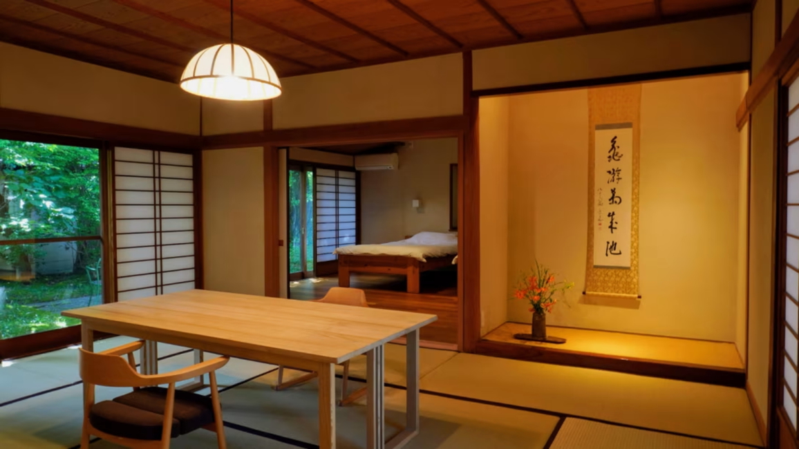 離れ|温泉内湯・中庭テラス付 和洋室「ひわ」(72平米)