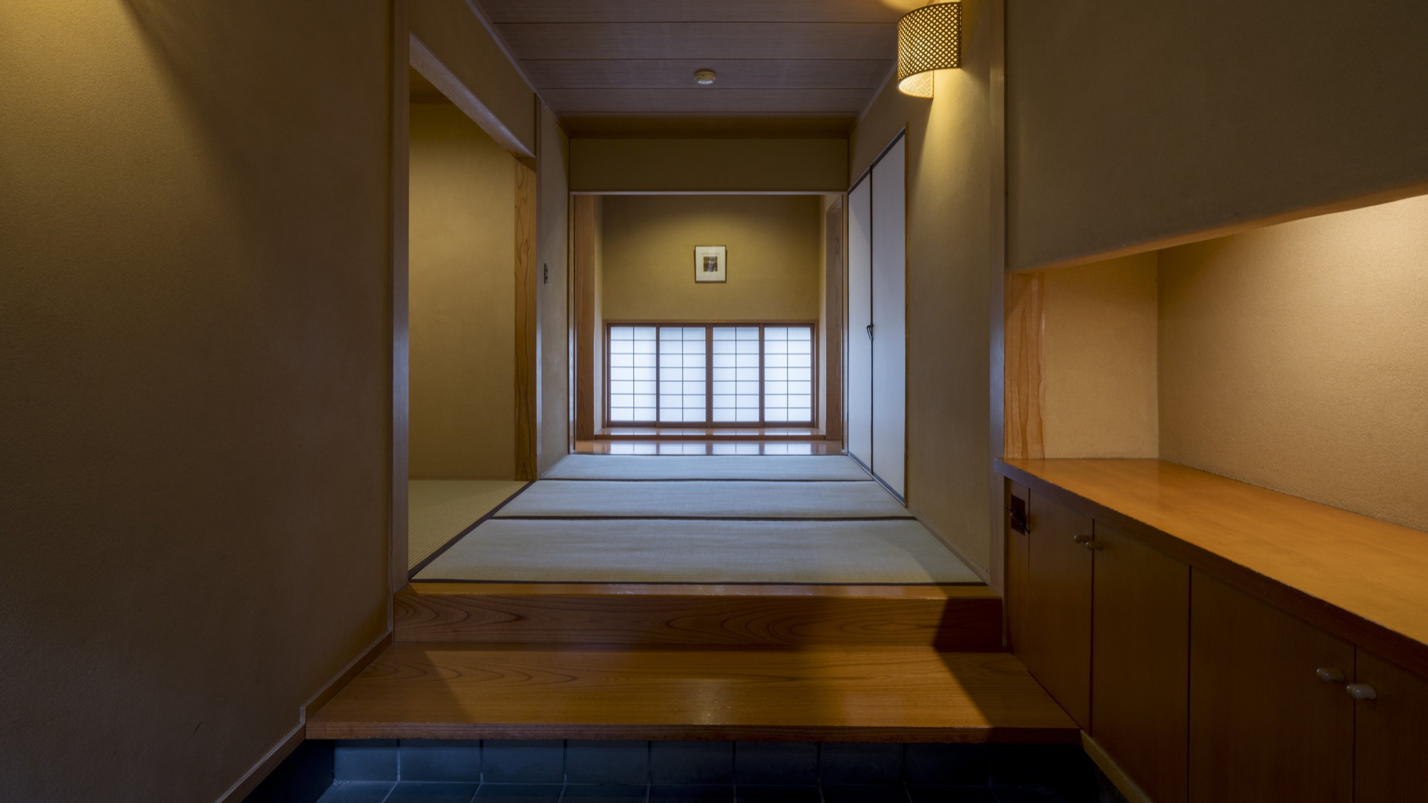 温泉内湯・中庭テラス付 和洋室「柚子」／1F