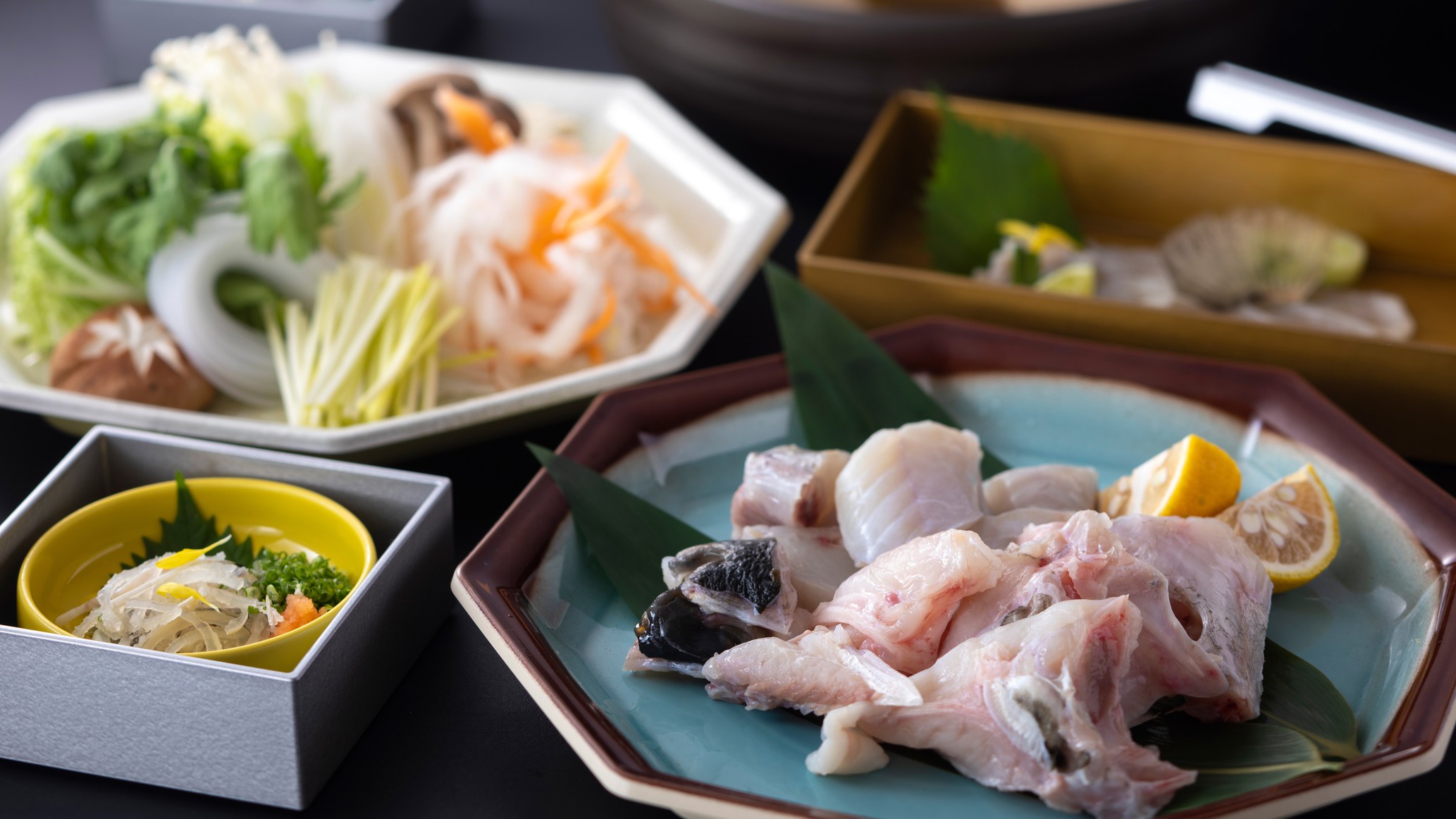 冬限定★「瀬戸内産とらふぐ」てっちり鍋ディナーセット（グループホテルデリバリー＆温泉入浴付/送迎有）