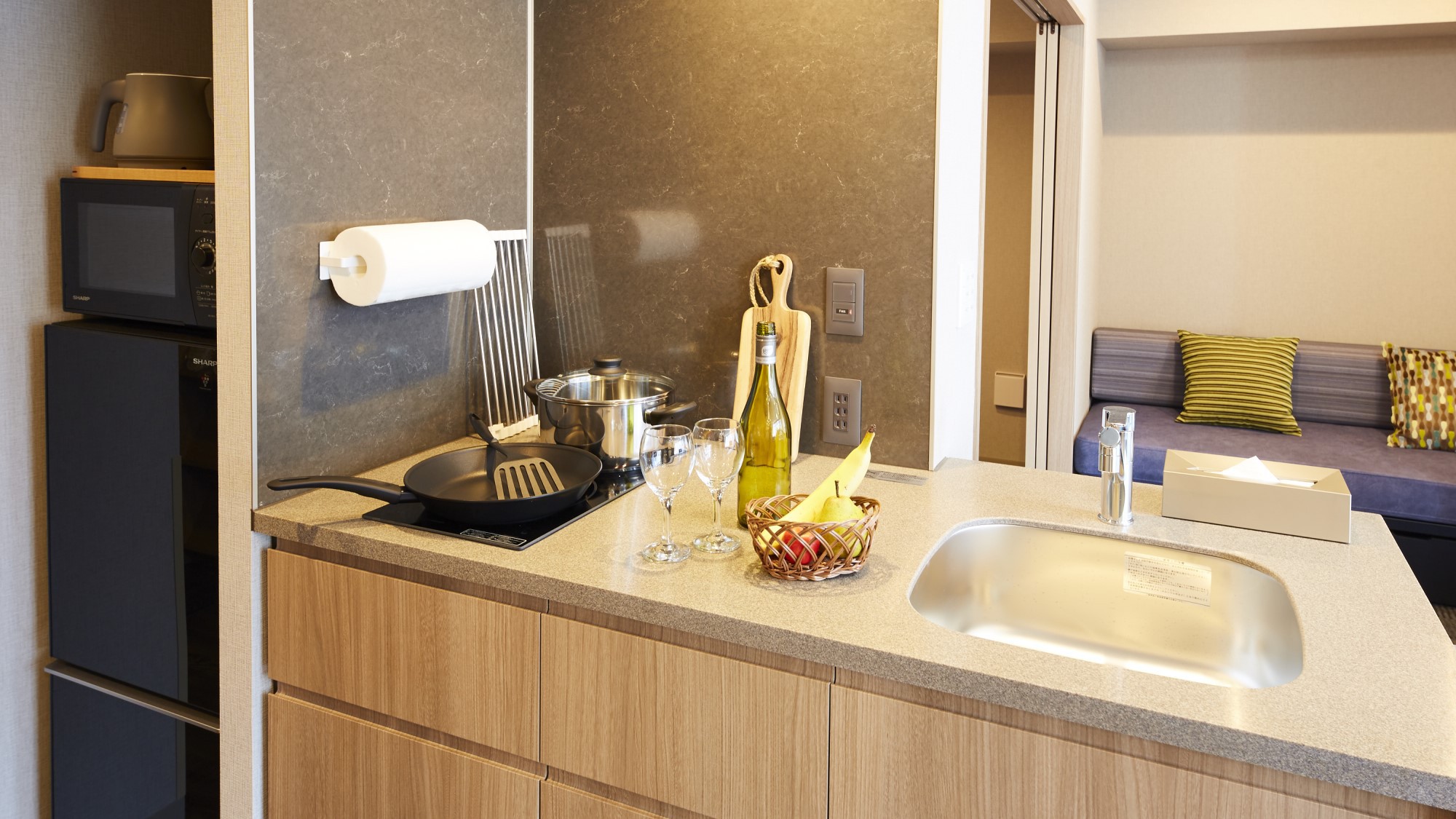 全室にキッチン・調理器具付！