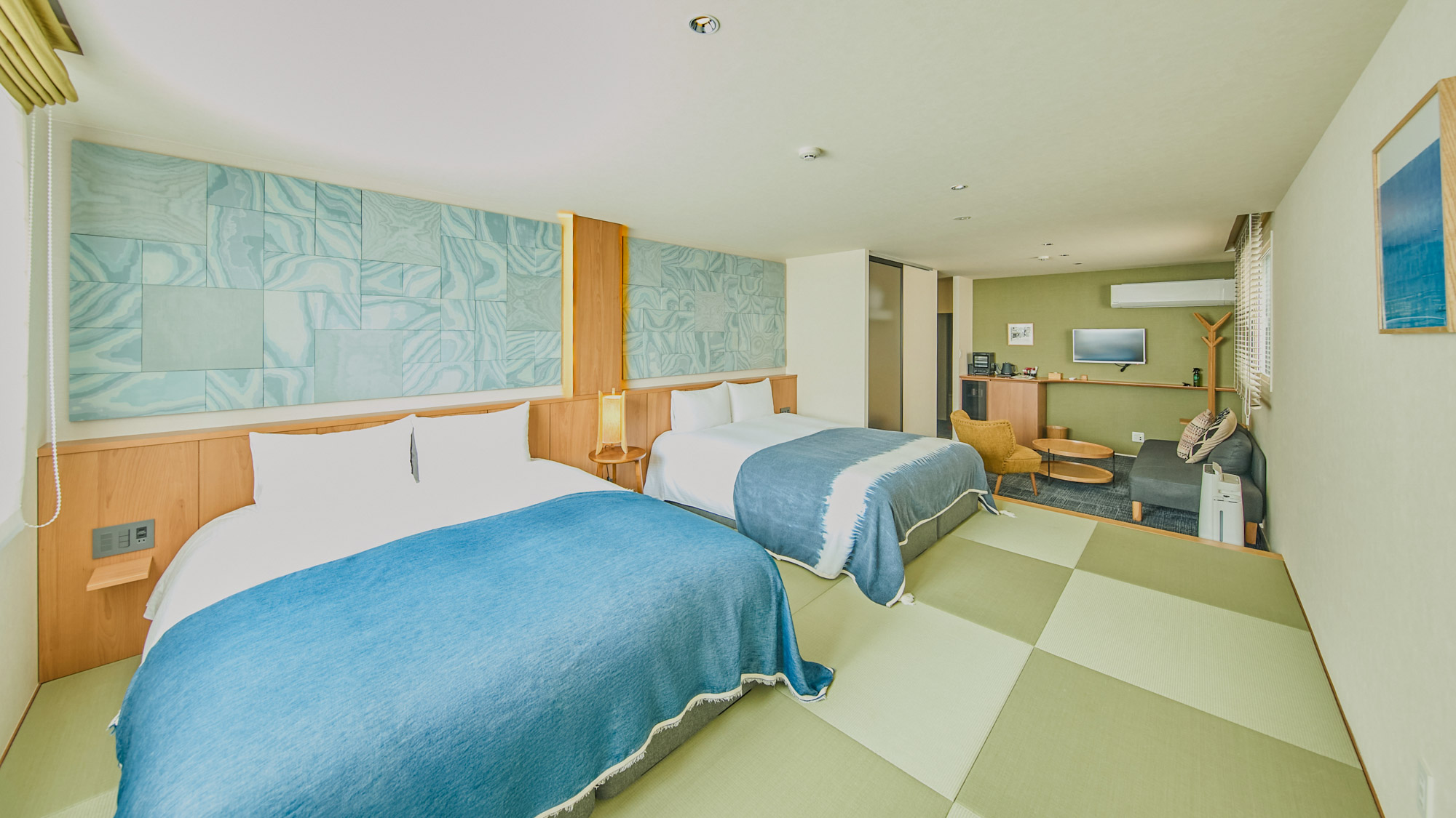 畳付きツインスイートルームA｜ベッド