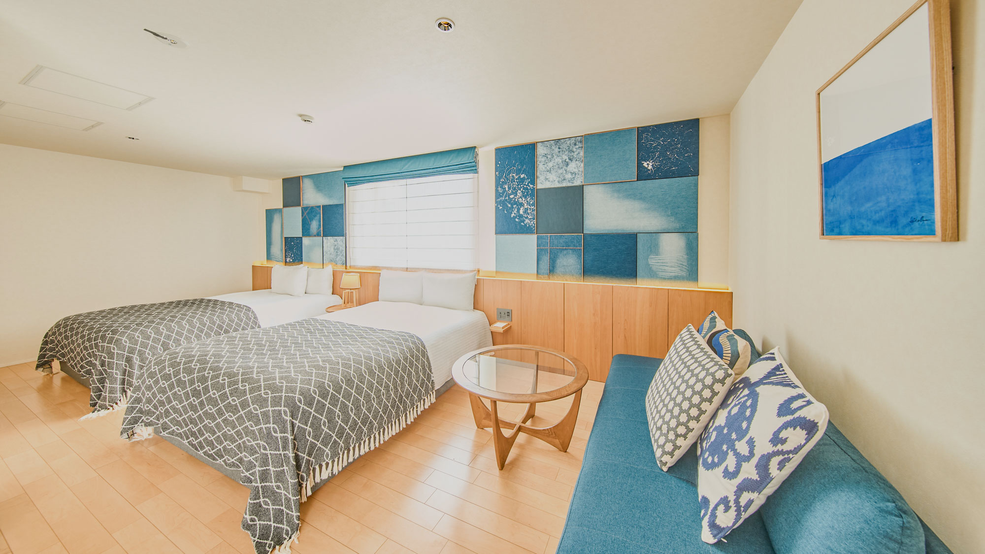 デニムツインバルコニールーム｜ベッド