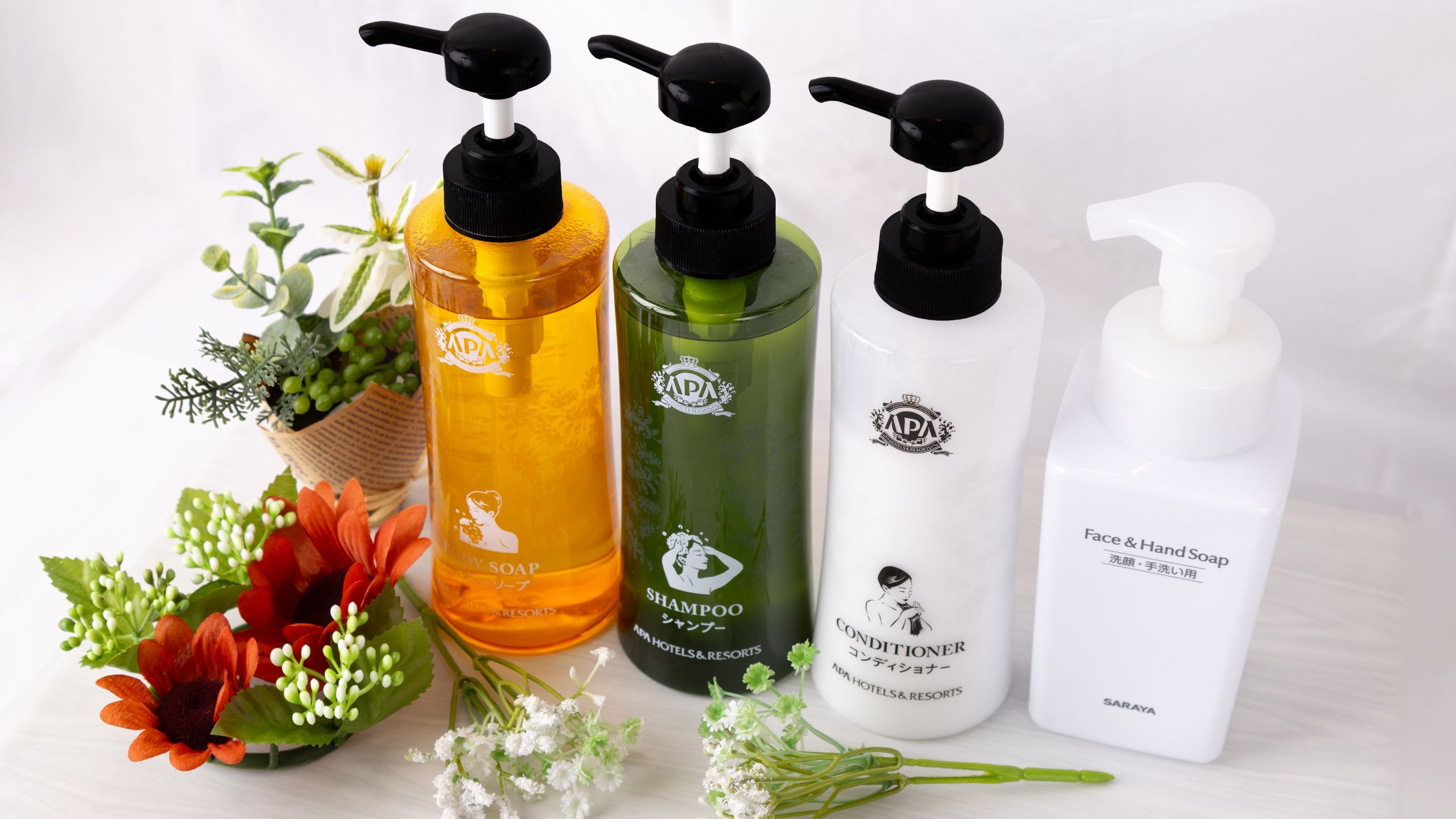 シャンプー・コンディショナー・ボディーソープをご用意。