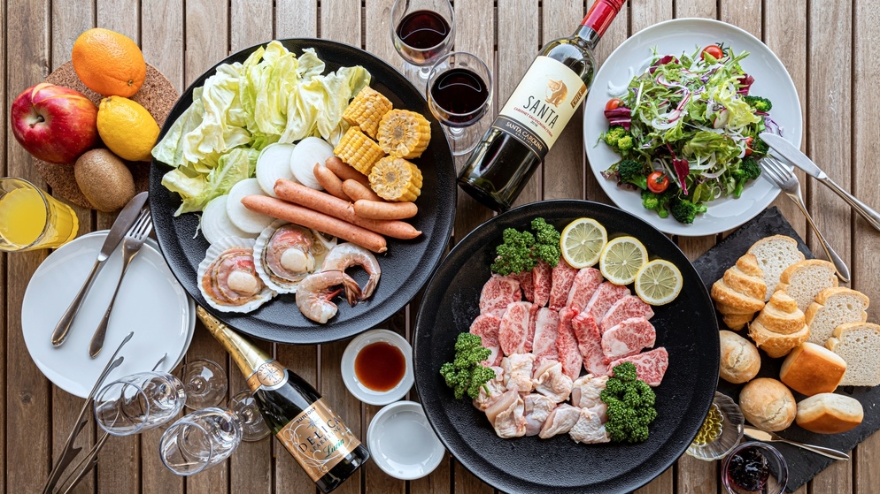 【1日2組限定】淡路島の島野菜×シェフ自ら厳選の国産牛3種盛り食べ比べ！グリーンガーデンBBQプラン