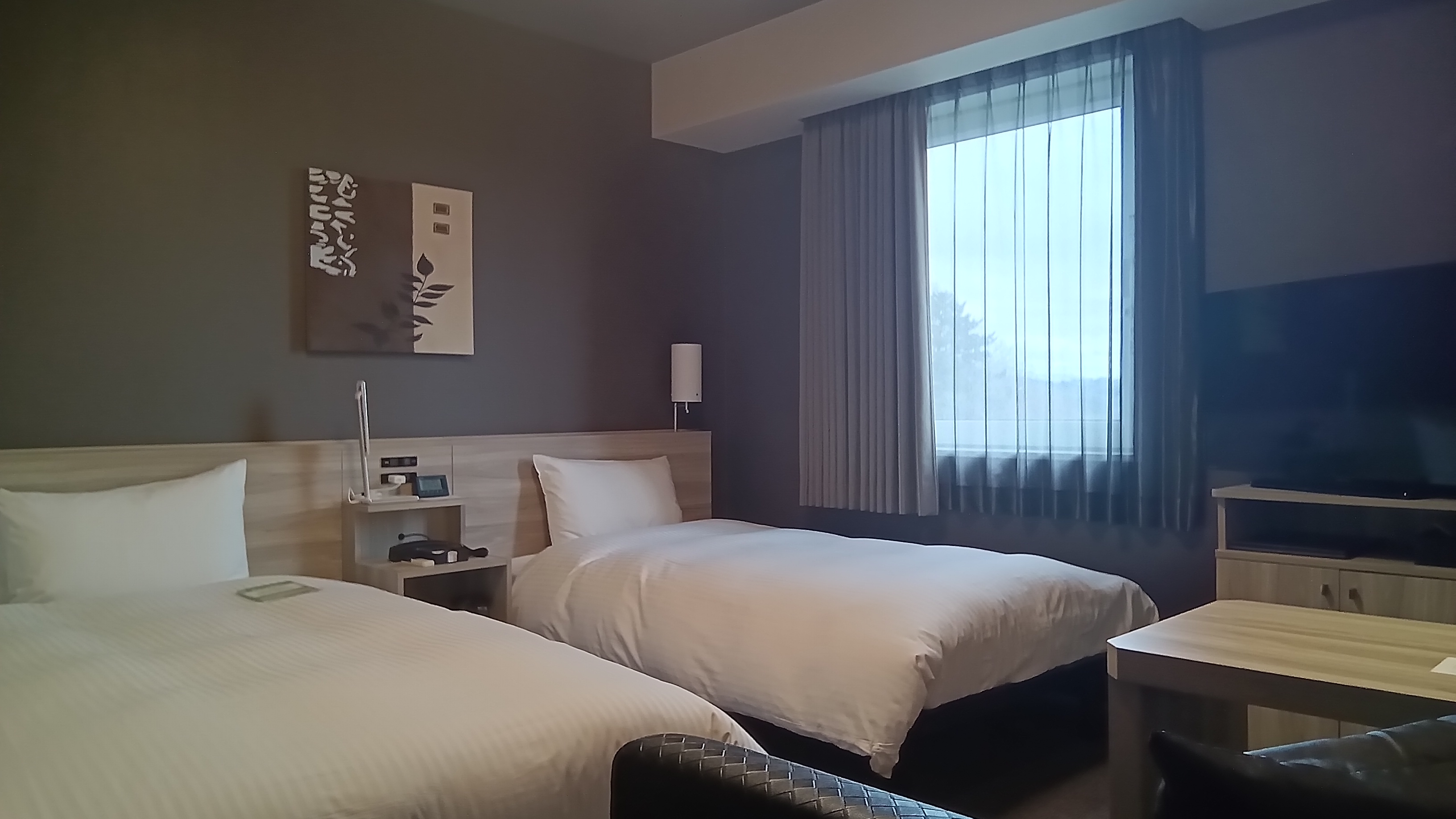 ツイン　国道側①行き交う車の景色も楽しみのひとつ。隠れた人気の国道側ルーム