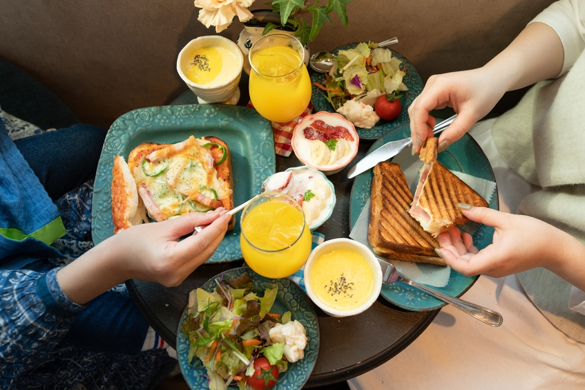 【朝食付】1階カフェで花を眺めながら楽しむモーニングプラン
