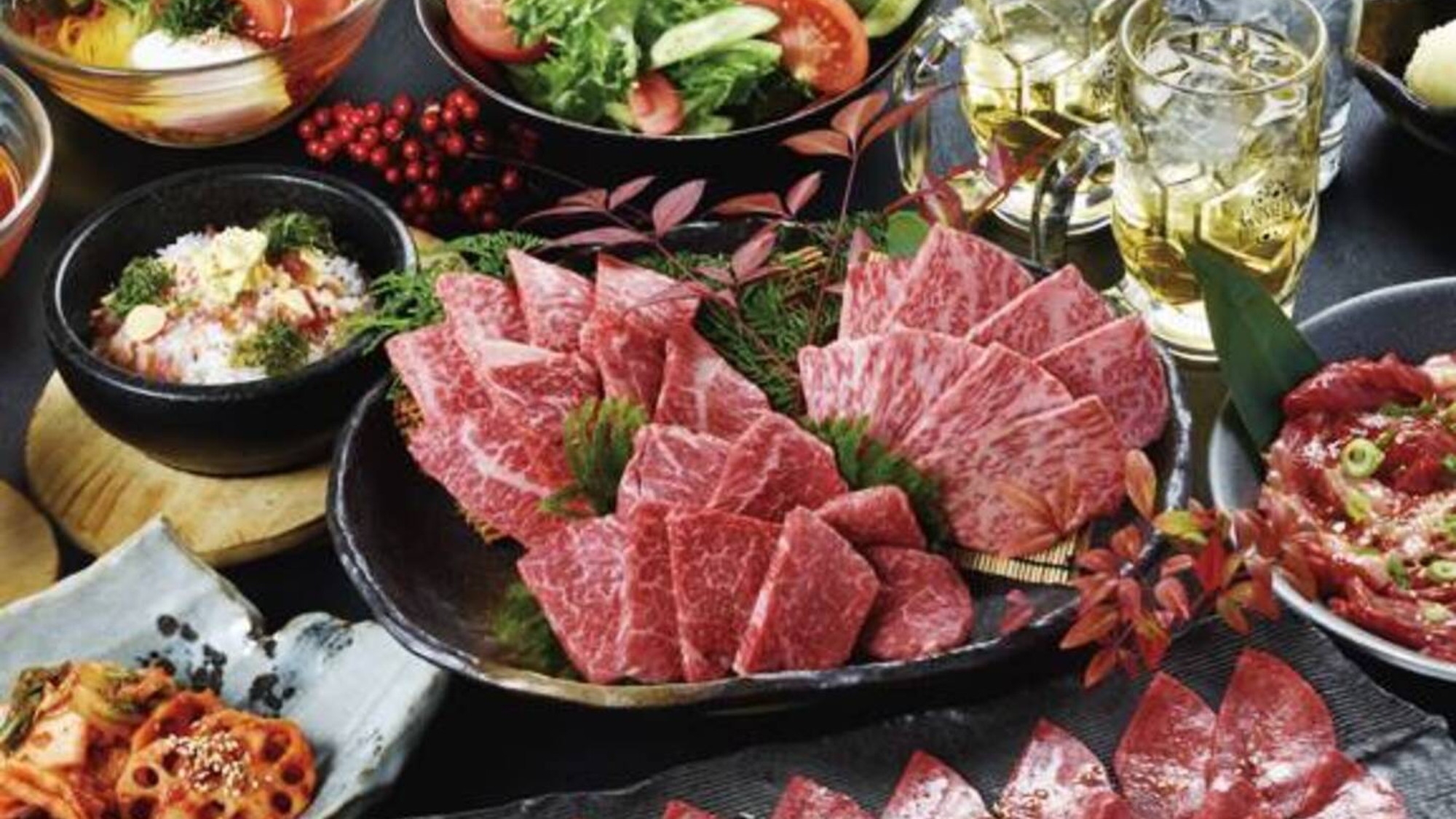 大阪なんばで松阪牛が味わえるお店「松阪牛焼肉Ｍ」のディナーコース付き【夕食付】