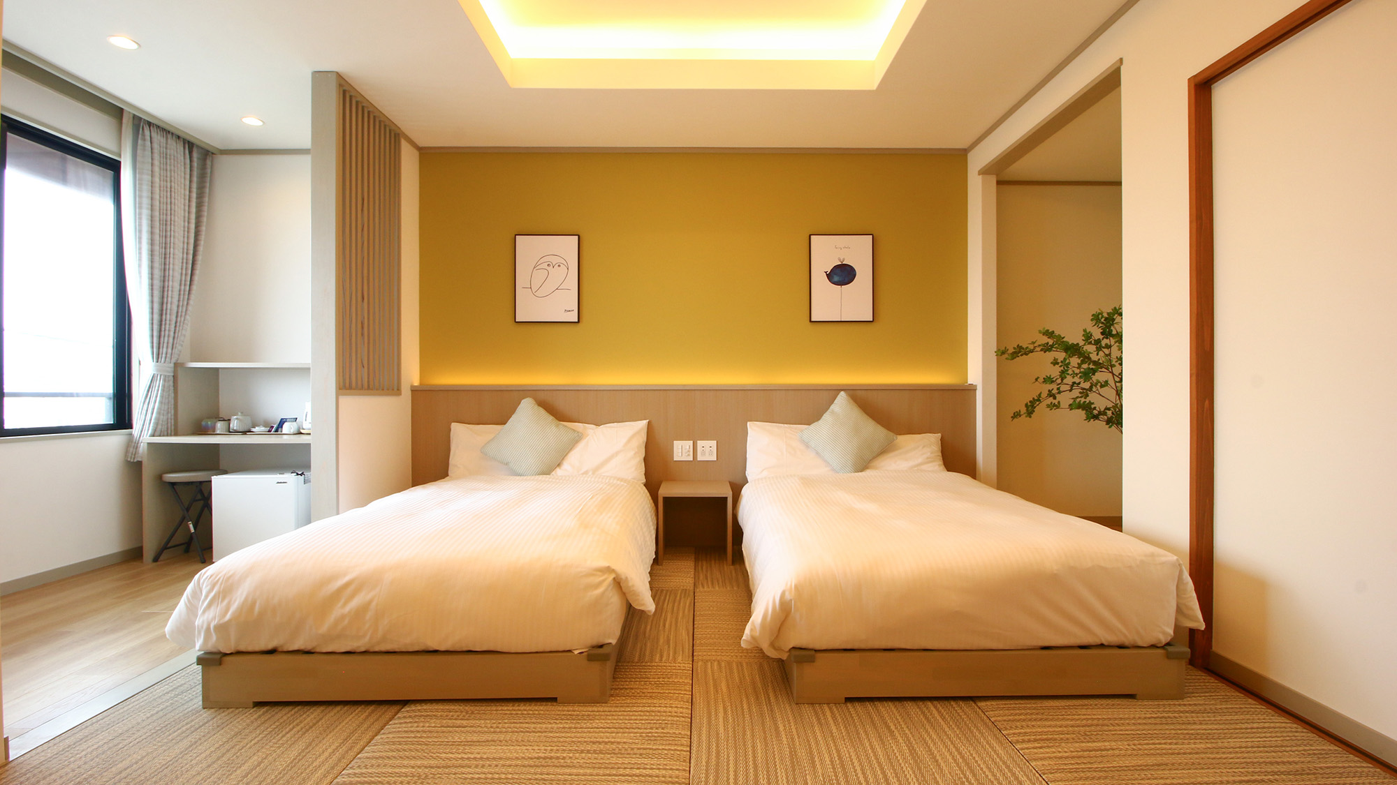 #新10畳　～きり～旅の疲れを癒す、畳&times;シモンズの快眠ツインベッドのお部屋です