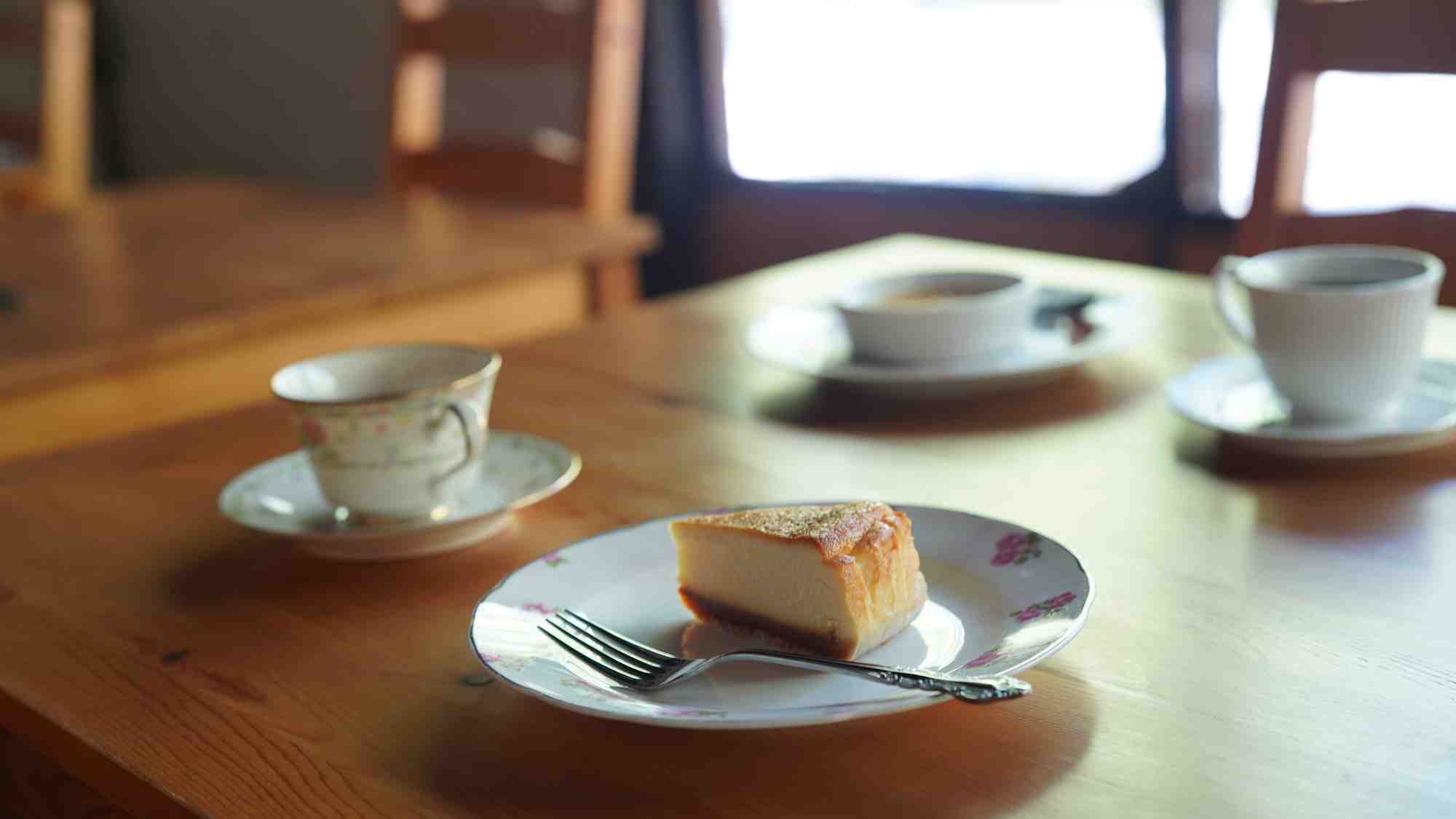 コーヒーとスイーツ、上高地の癒し空間