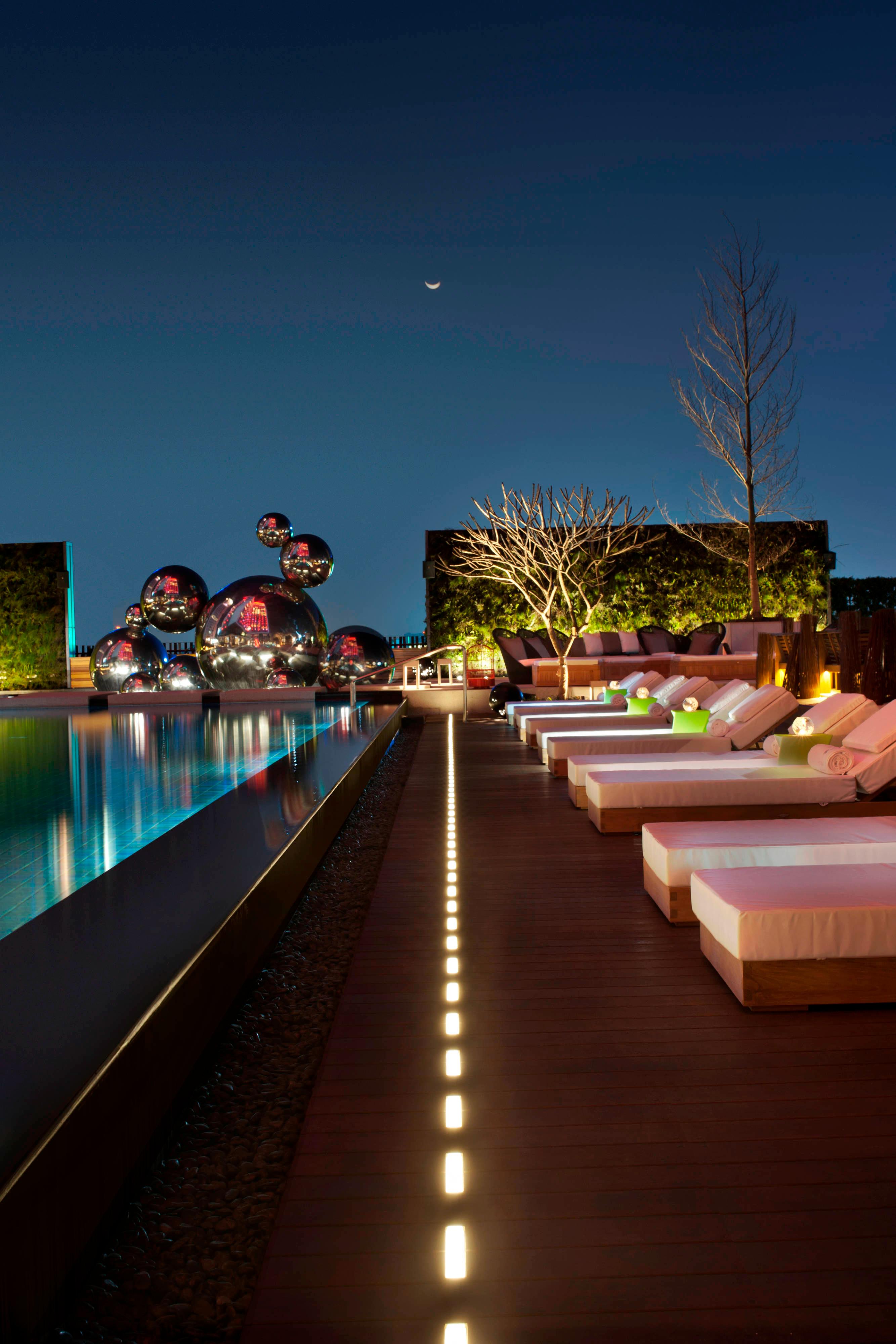 WET Swimming Pool at night