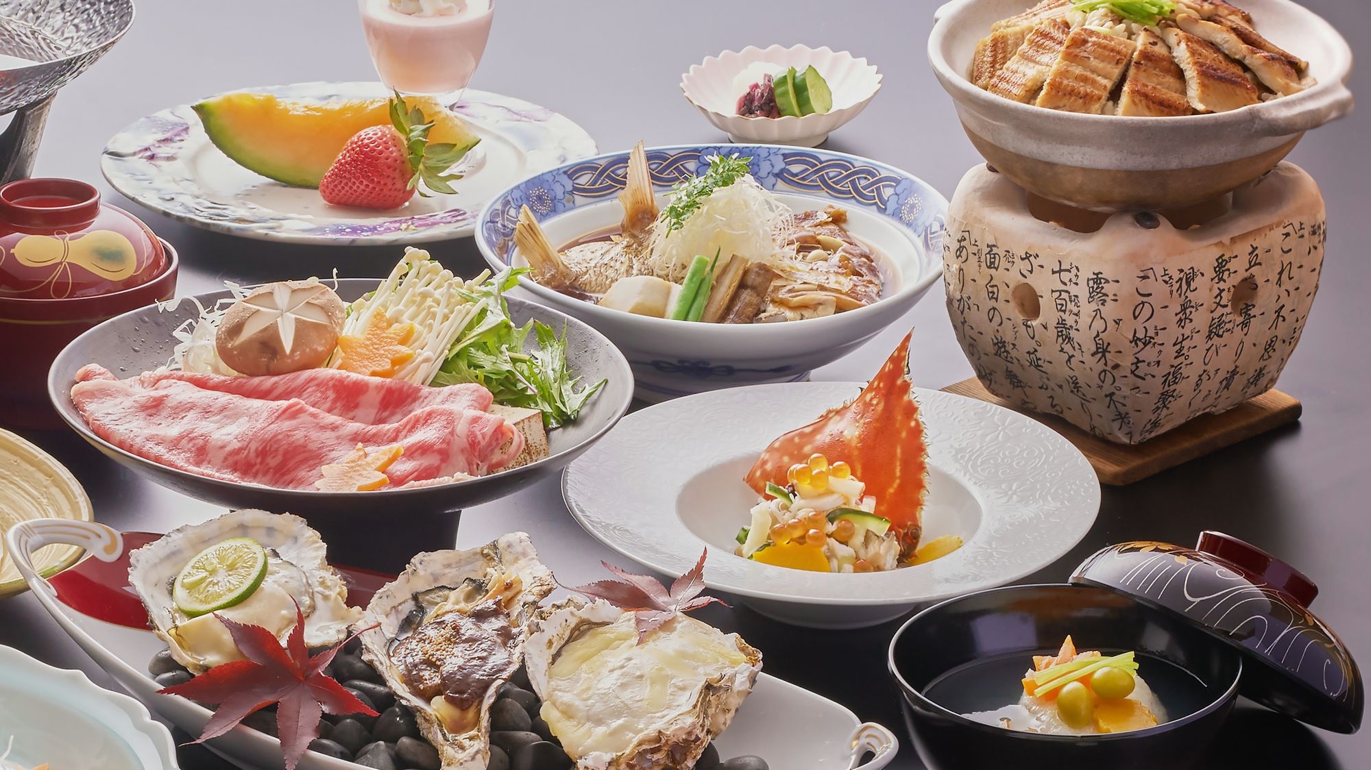 【広島牛すき焼コース】Ａ5ランクの広島牛をすき焼で堪能！牡蠣、河豚刺し、穴子釜飯★贅沢グルメプラン♪
