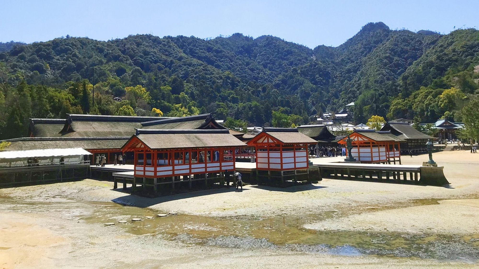 干潮時海側から見た厳島神社