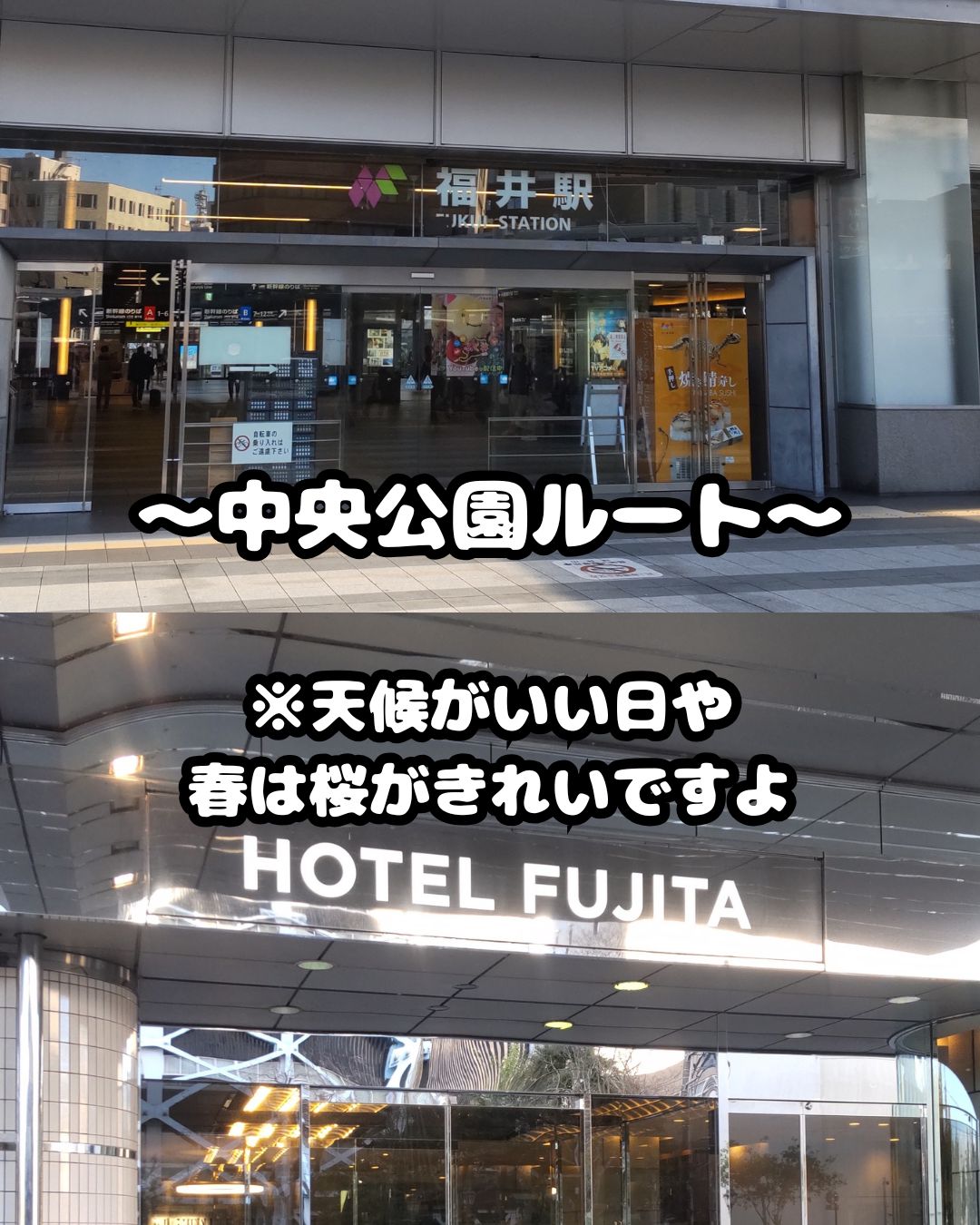 福井駅➡ホテルフジタ福井　中央公園ルート