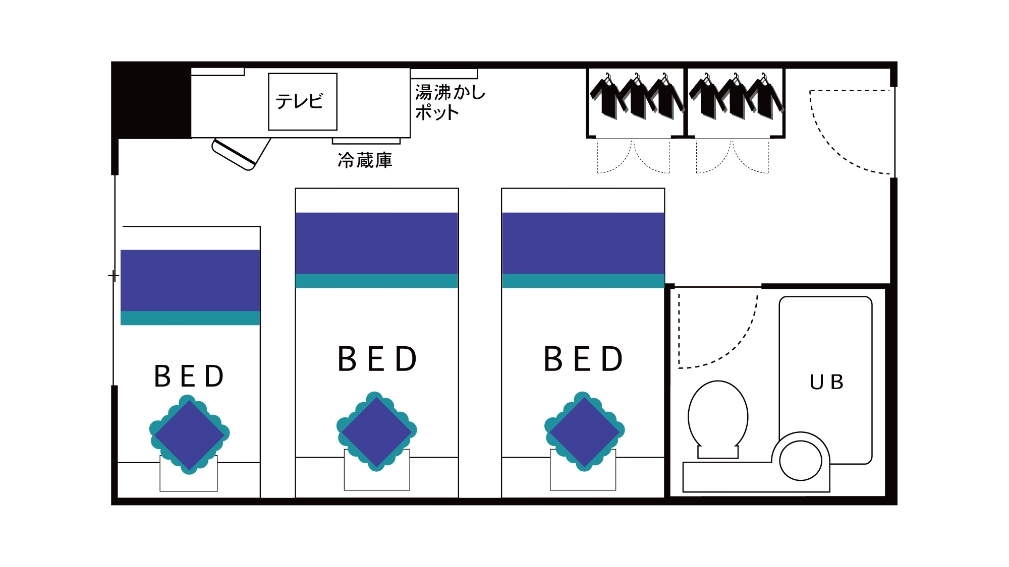 トリプルルーム間取り