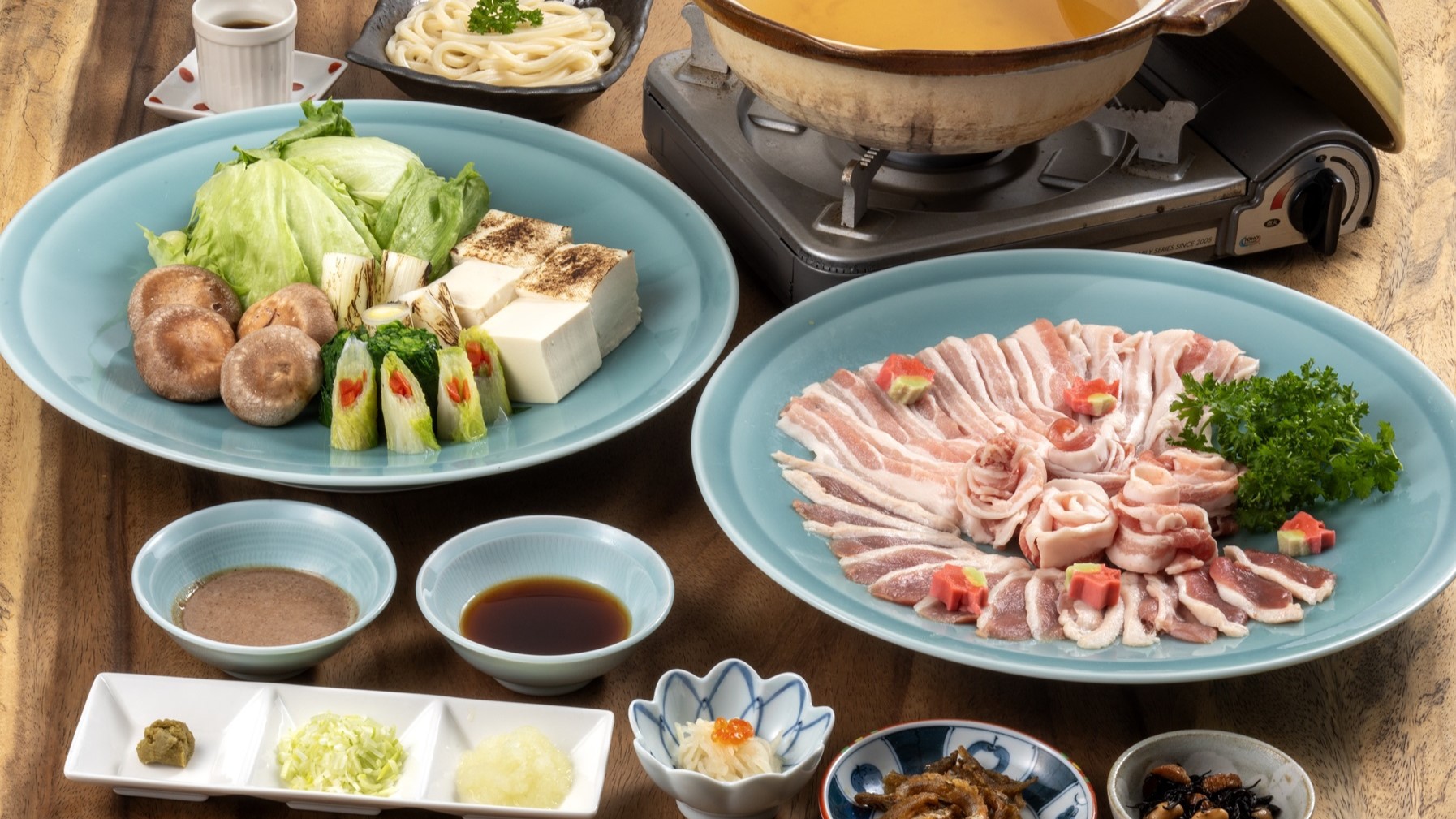 【夕朝2食付】シェフ特製ダレで食す鴨と能登豚しゃぶしゃぶ＊