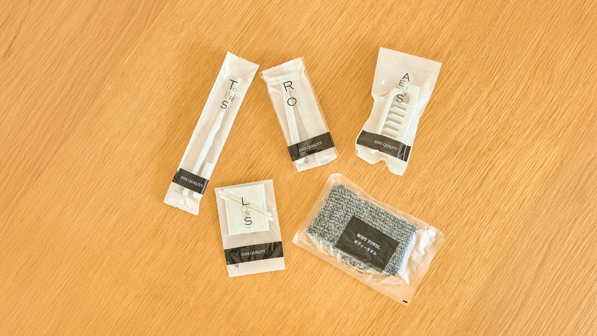 【アメニティ】歯ブラシ・ボディタオル等