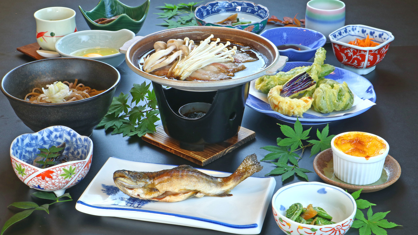 【会津を堪能】会津の郷土料理と山菜を楽しみたい方に［天然温泉100％の貸切風呂］