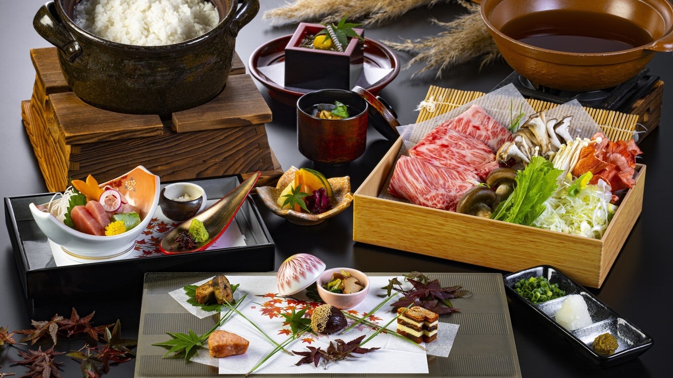 【秋冬旅／お日にち限定】名物 三河屋鍋＆和牛・旬の食材を楽しむ会席料理（夕朝食付き）