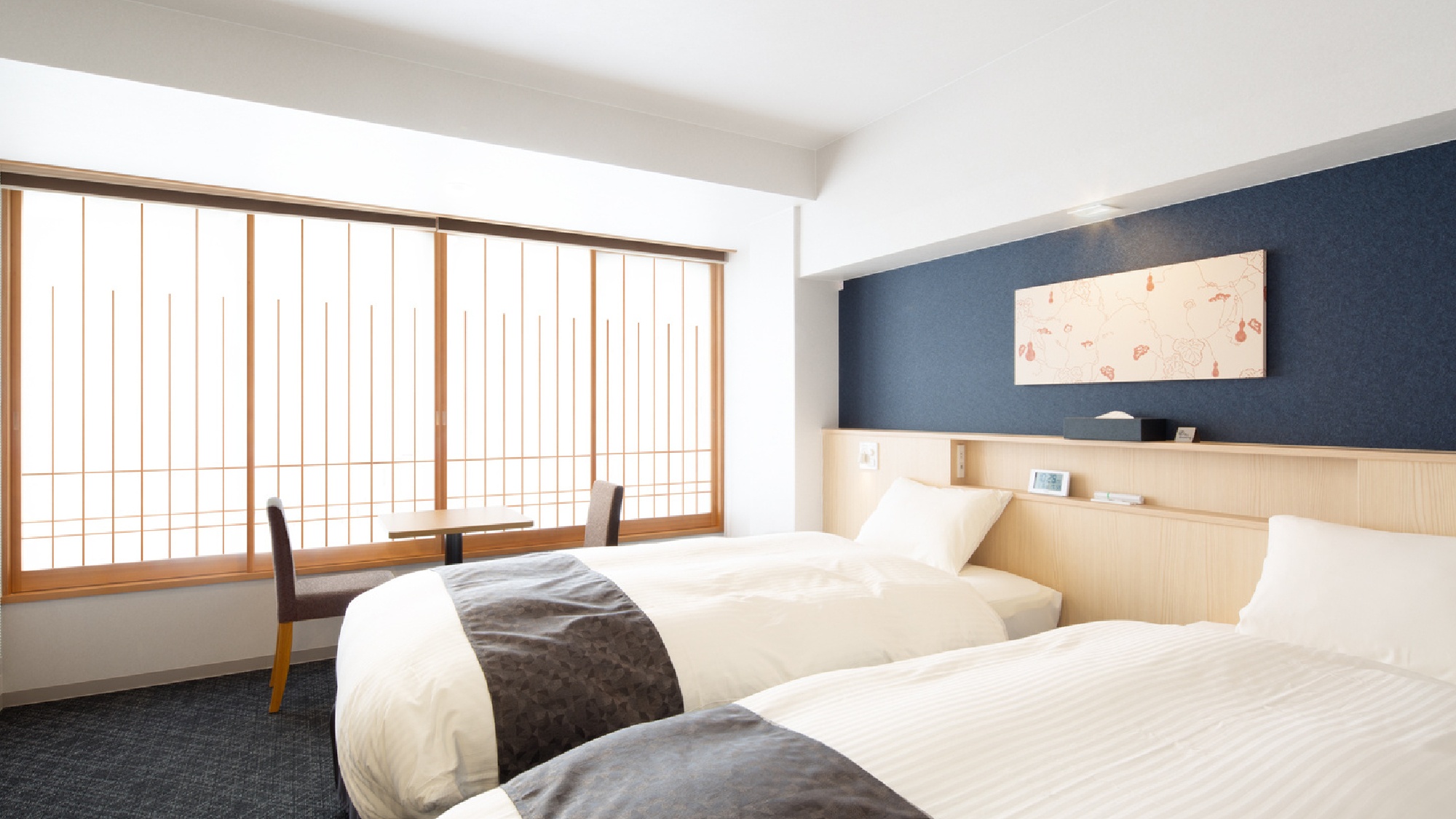 【プレミアムツインルーム】障子のある京都らしい和風テイストのお部屋です