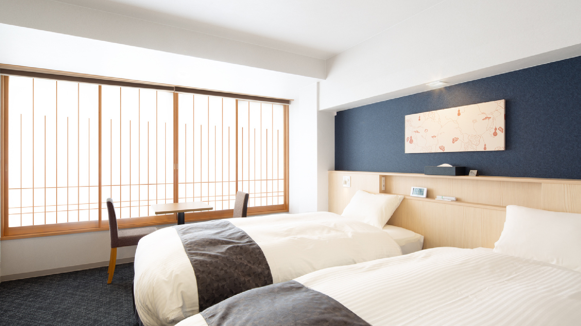 【プレミアムツインルーム】障子のある京都らしい和風テイストのお部屋です