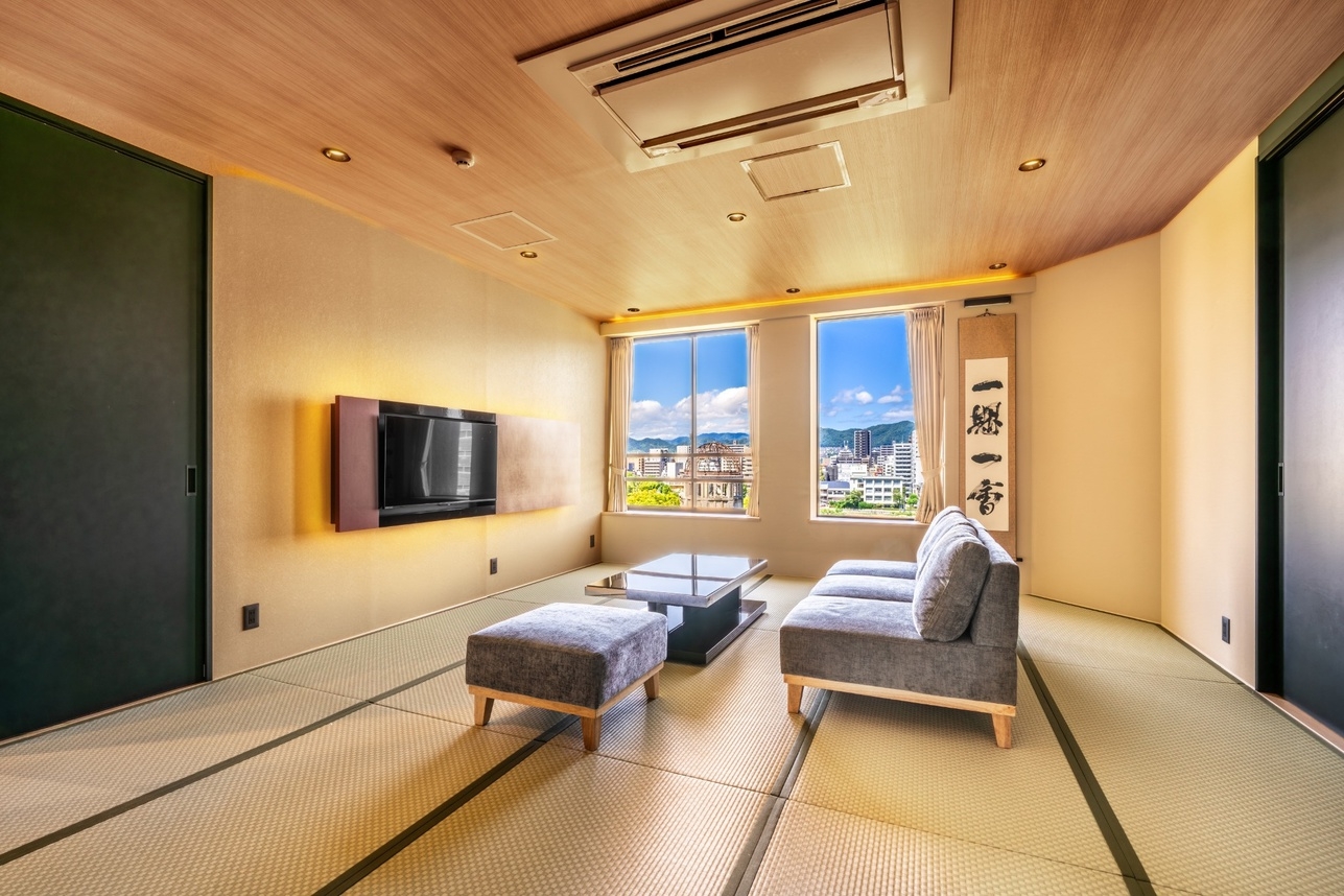 【朝食付】原爆ドームを望む半露天風呂付「もみじ」Park View Suite