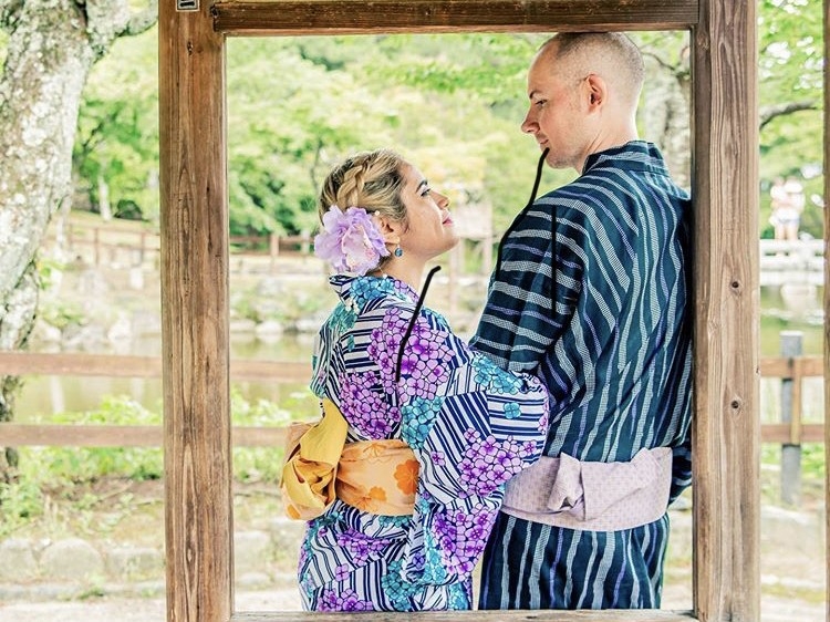【カップル】京都を着物・浴衣で散歩◆◆お部屋で着付け＆ヘアセット→ホテルで返却◆ロングステイ◆朝食付