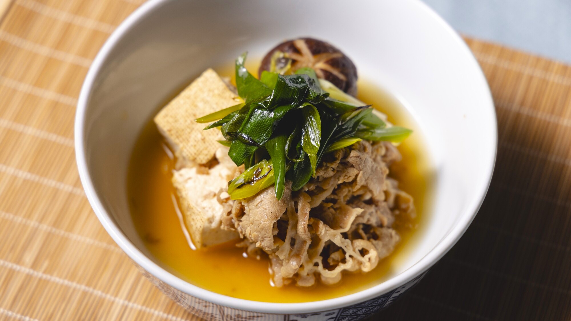 【朝食】九条ネギの肉豆腐