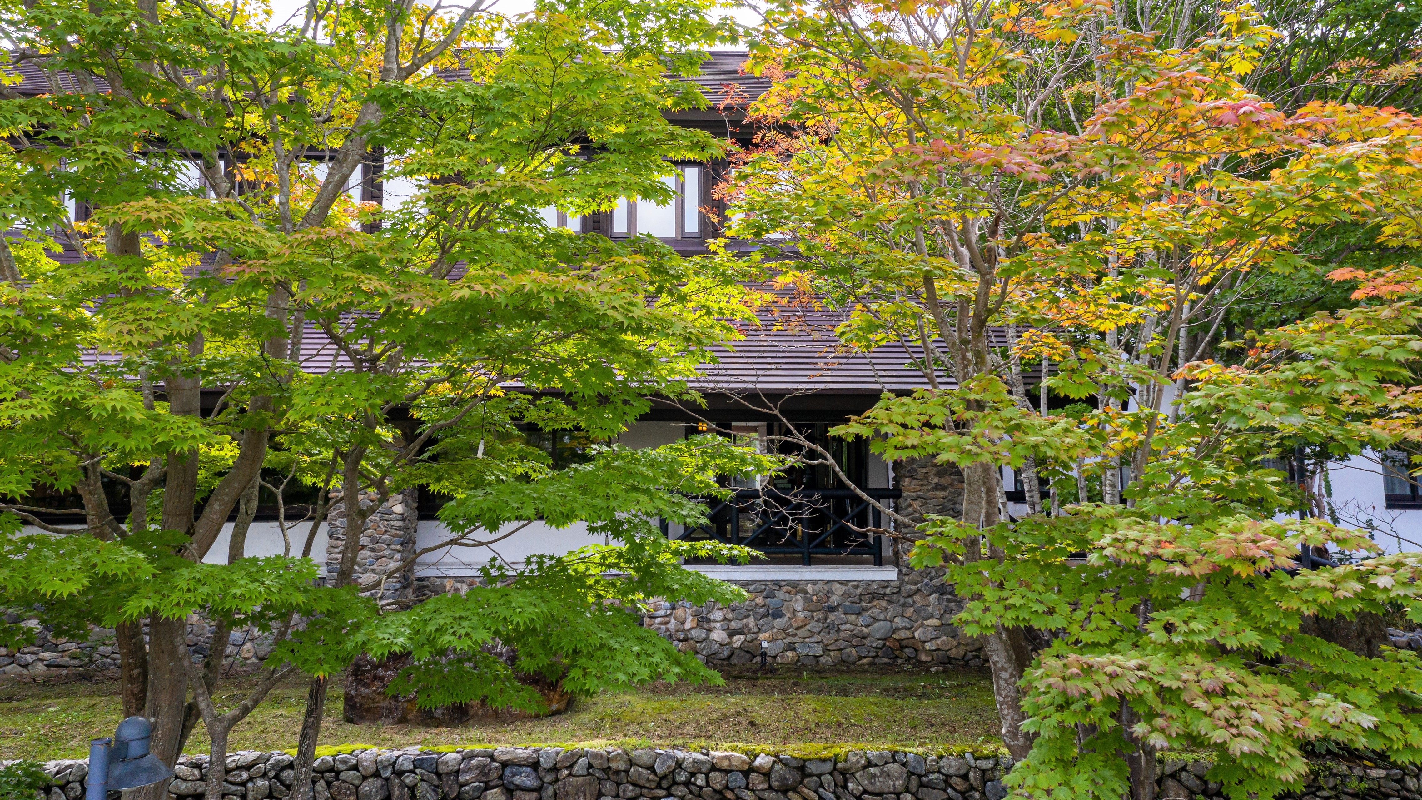 【外観】自然に囲まれた当館では四季折々の風景をご覧いただけます。