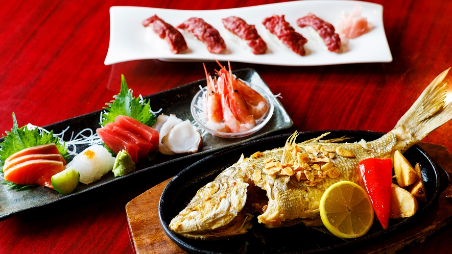 【選べる夕食-あまわり】[徒歩3分]沖縄、日本全国の新鮮な魚介類が楽しめる料理店。