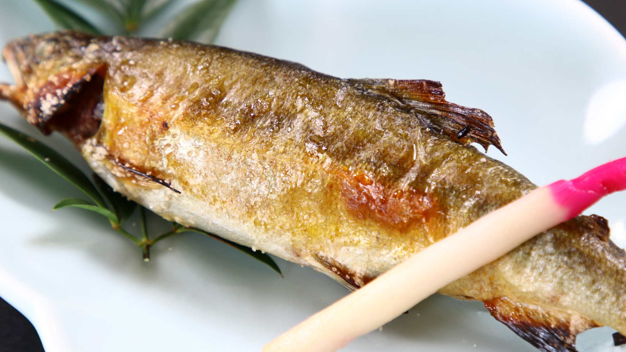 【夕食一例】川魚の塩焼きなどの山川の恵み