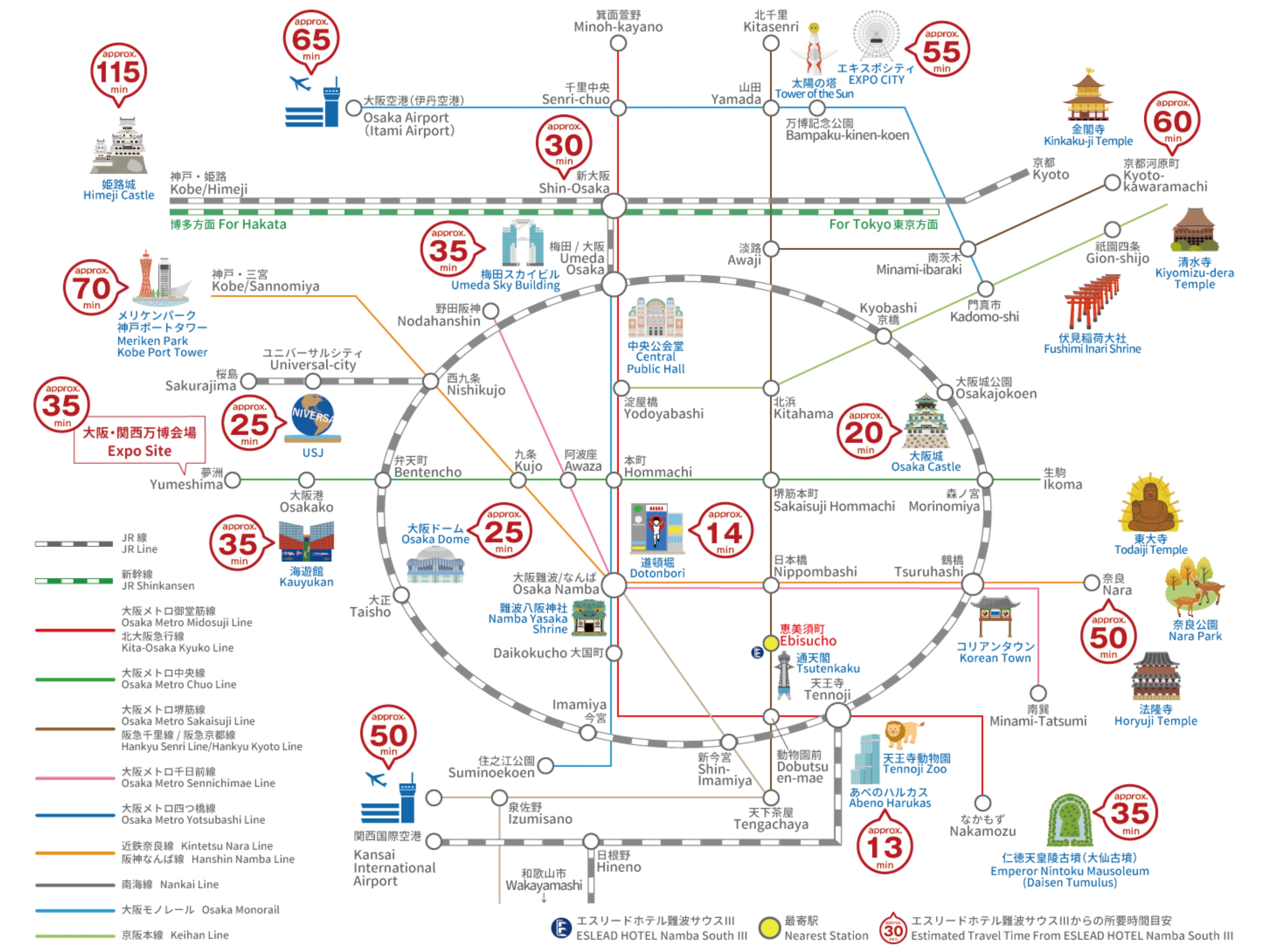 関西観光マップです。