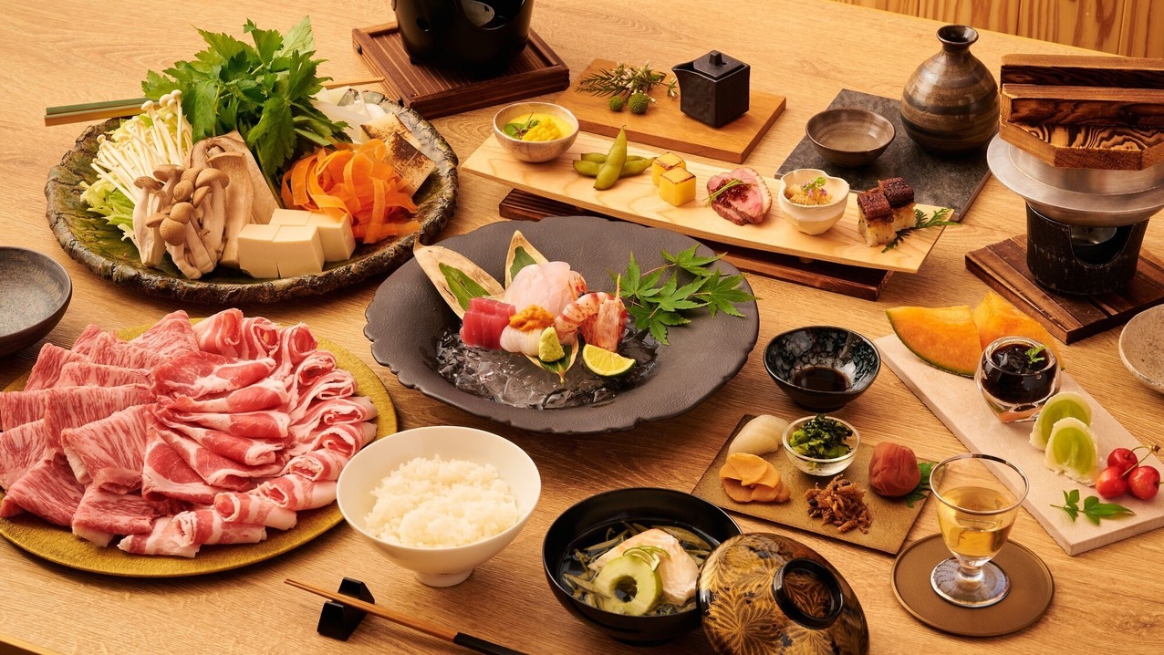 【南の宝箱　鹿児島】食事無料グレードUP＆ワンドリンク！黒毛和牛×黒豚食べ比べしゃぶしゃぶ懐石プラン