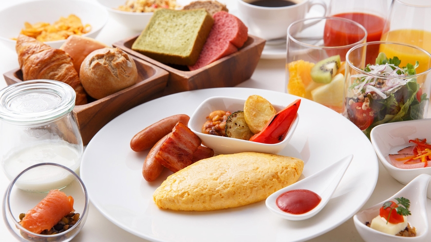 【朝食ブッフェ】九州では定番のあご出汁を使用したオムレツが人気です