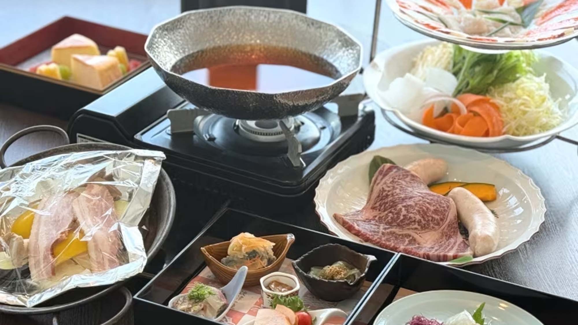 【海への道】＜地魚＞魚しゃぶ＆グリル！個室で味わうWメイン！国産牛ステーキ＆海の幸満喫グルメプラン