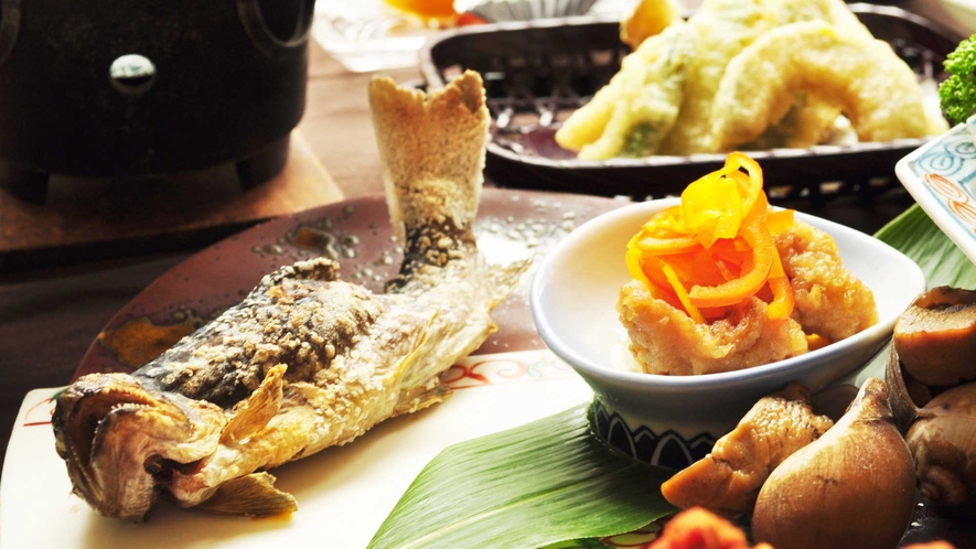 【ご夕食一例】岩魚塩焼き