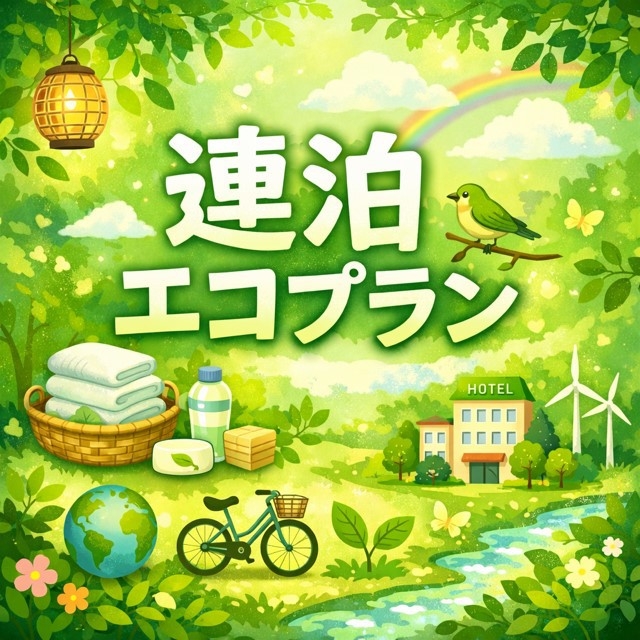 【連泊エコプラン】清掃なしでお得　4泊〜　★素泊まり★