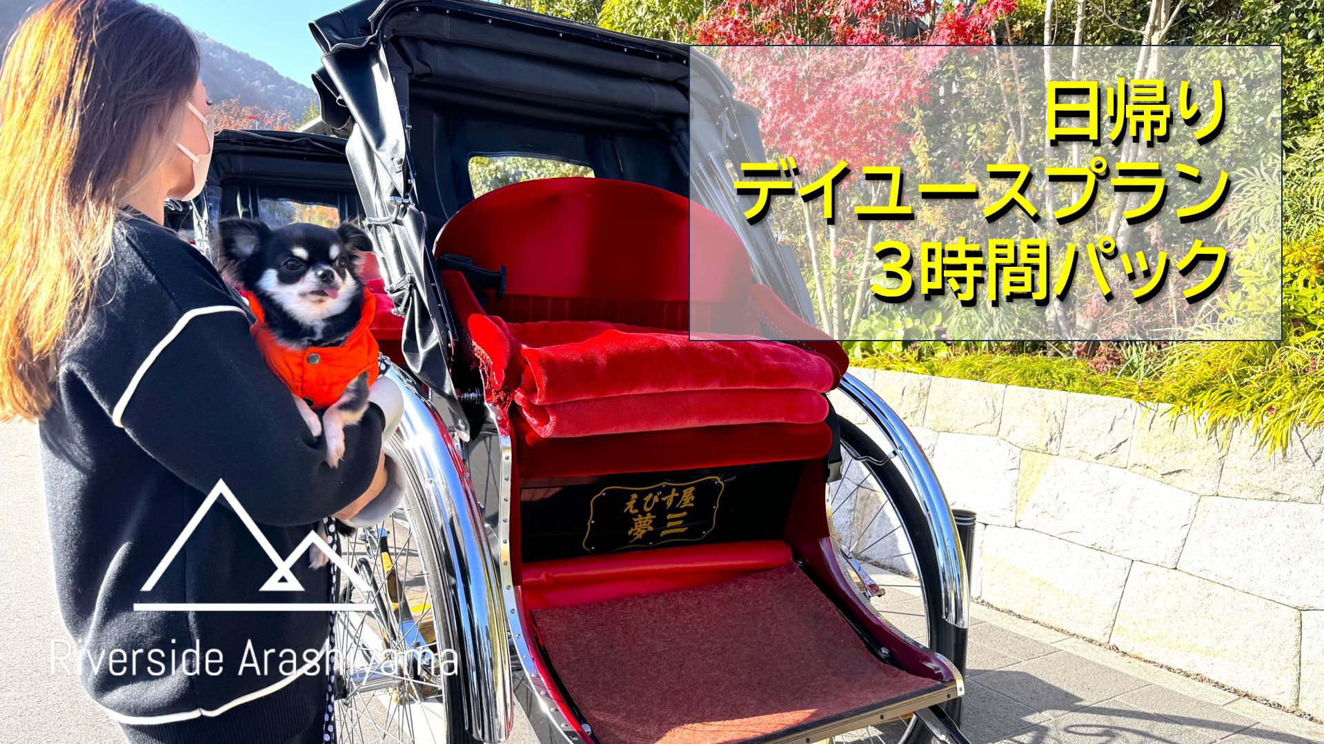 【愛犬と日帰り・デイユース】３時間滞在！愛犬と嵐山日帰りプラン♪