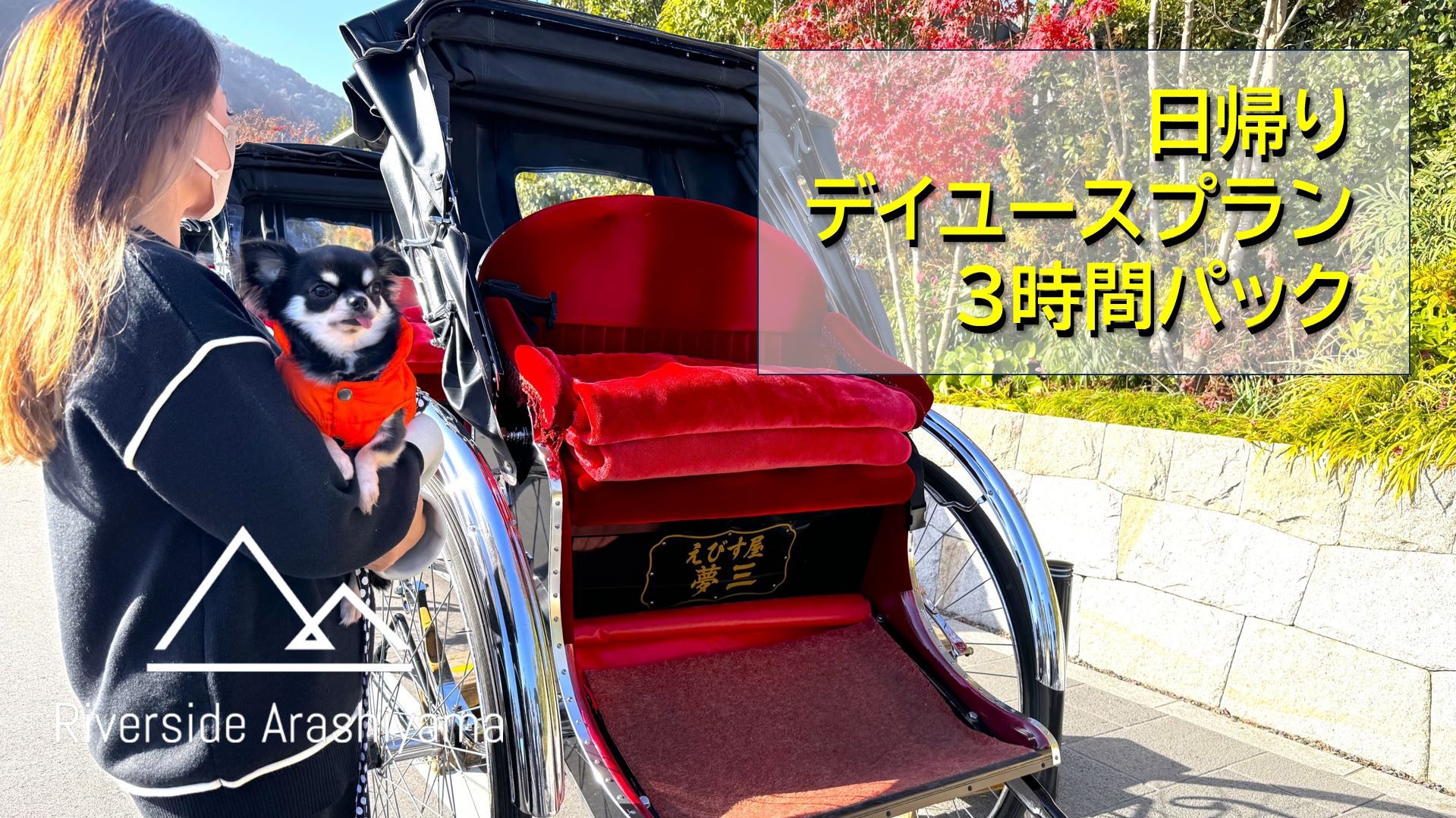 【愛犬と日帰り・デイユース】５時間滞在！愛犬と嵐山日帰りプラン♪