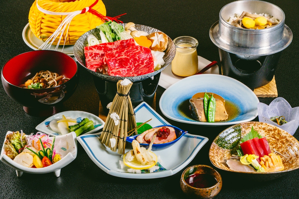 ◆部屋食　プレミアム記念日◆オリジナル細工お造り・グラスワイン特典付【　いわて牛コース　】