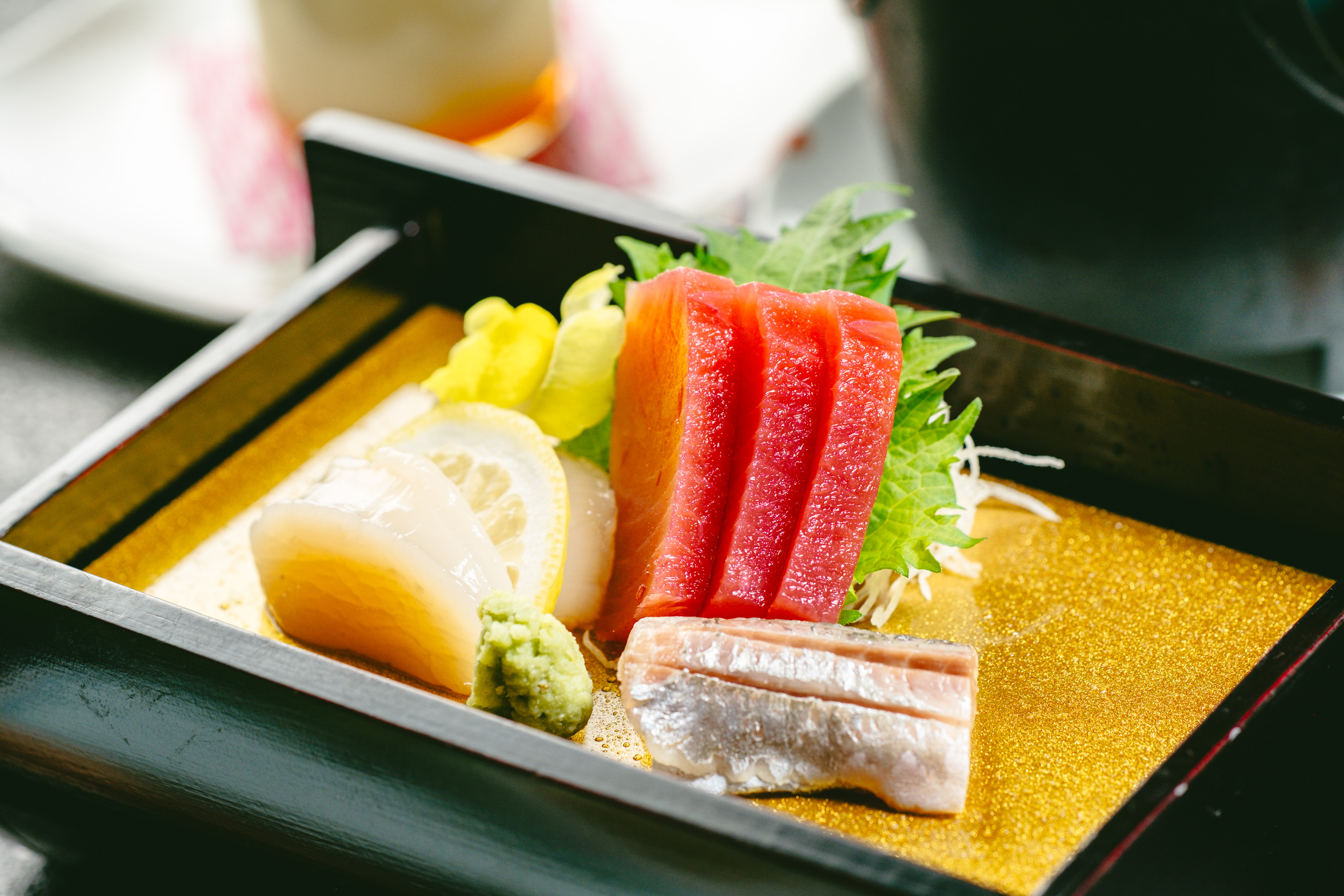 当館一番人気「岩手純情牛コース」お造り