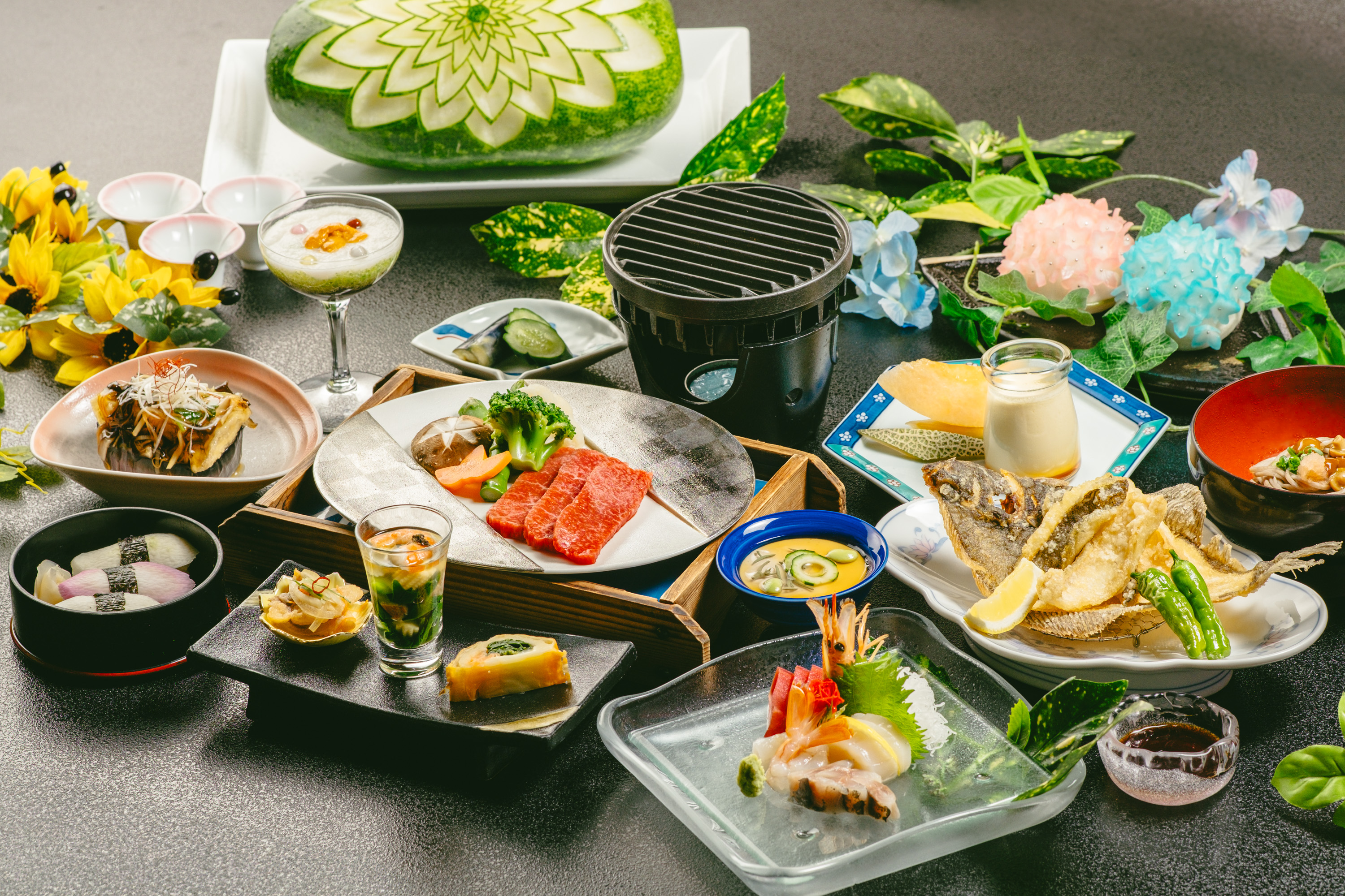 料理長おすすめ「前沢牛特選コース」料理内容はイメージ。