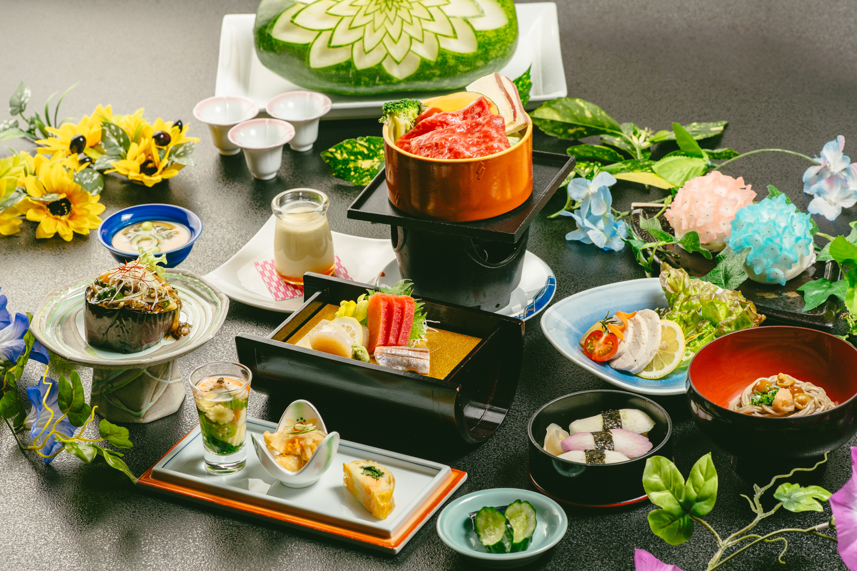 当館一番人気「岩手純情牛コース」料理内容はイメージ