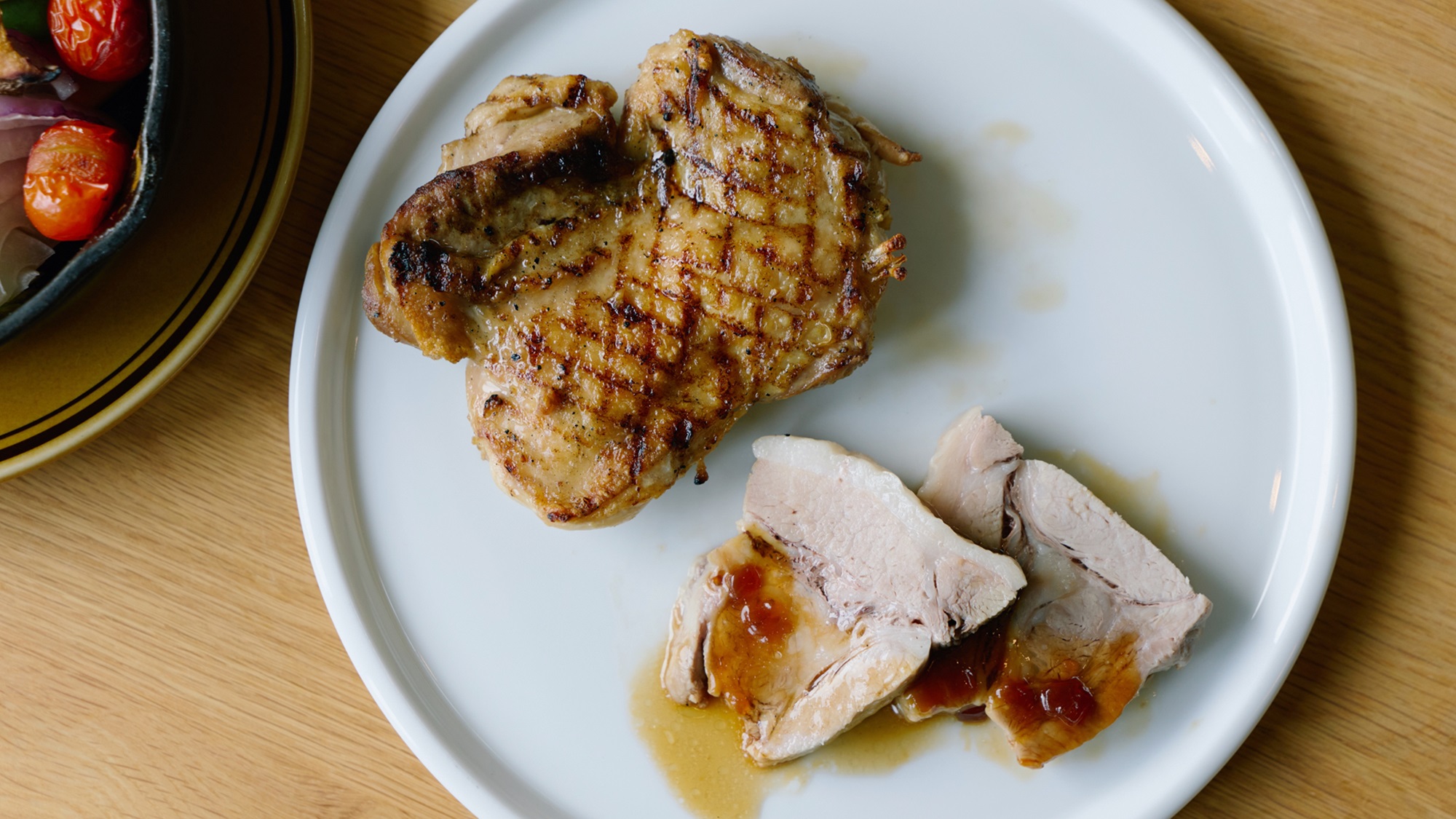 【ご夕食】ローストポークとグリルチキンのダブルメイン