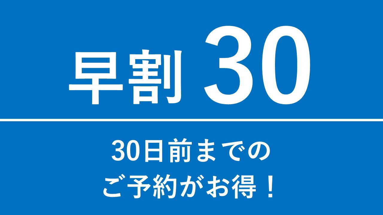 【早期割引】30日前までのご予約でお得にステイ♪  ＜素泊り＞