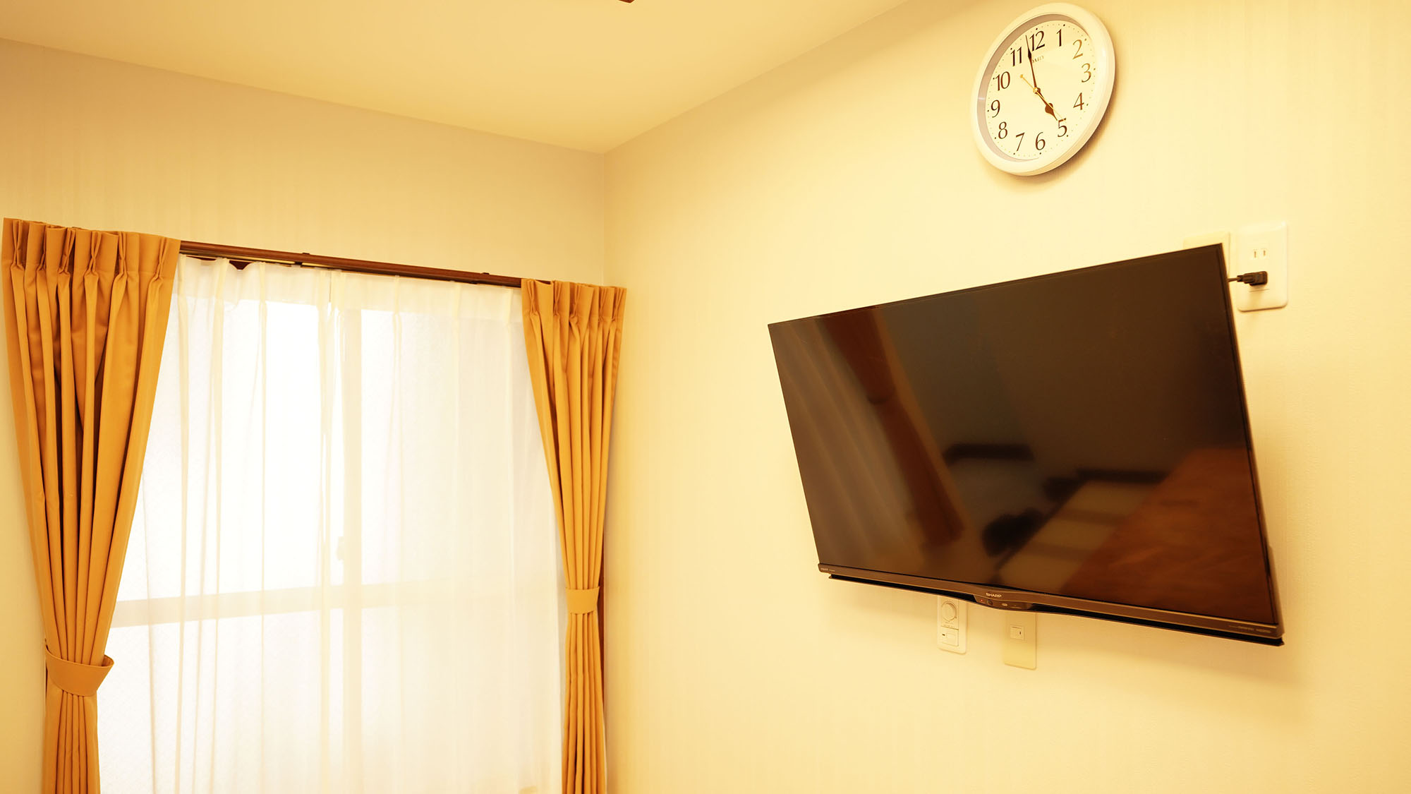 ・201号室：テレビはスペースを取らない壁面に設置