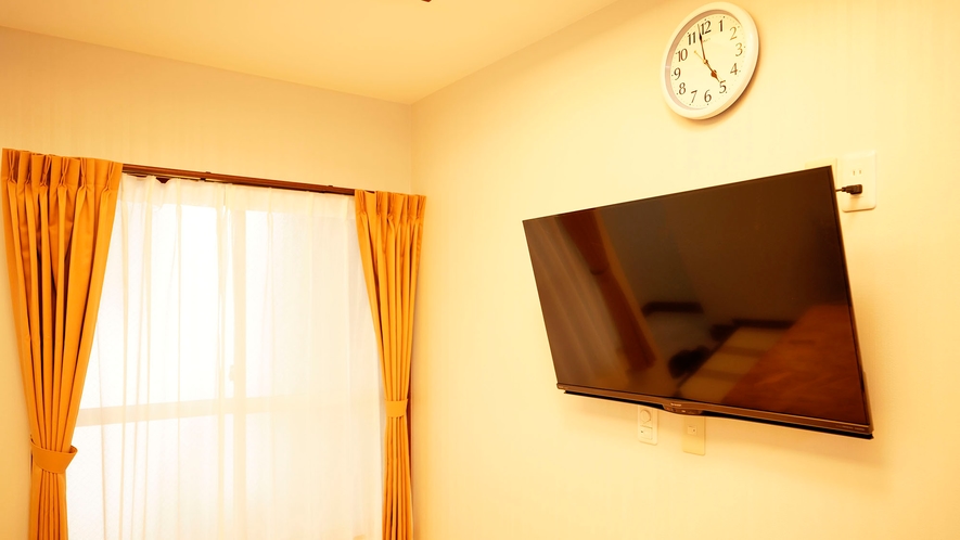 ・201号室：テレビはスペースを取らない壁面に設置