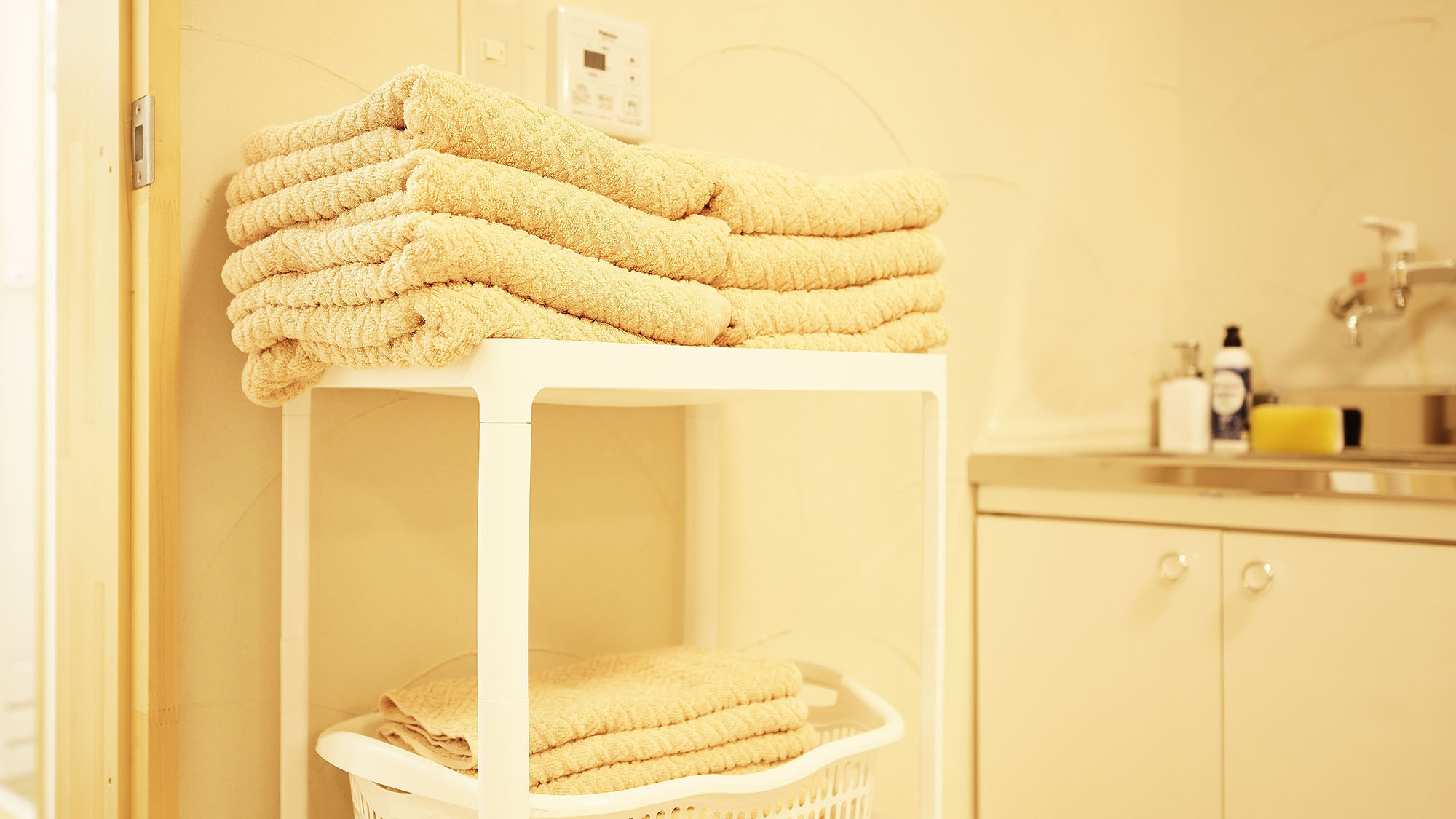 ・101号室：タオルは各部屋にご用意しています